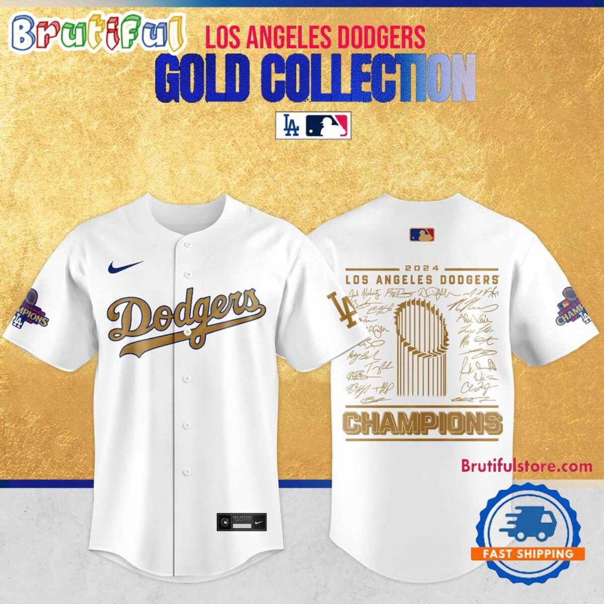 ドジャース 2025 WORLD CHANPIONS GOLD JERSEYS Los Angeles Dodgers 2025 World Series Champions Gold Roster Jersey