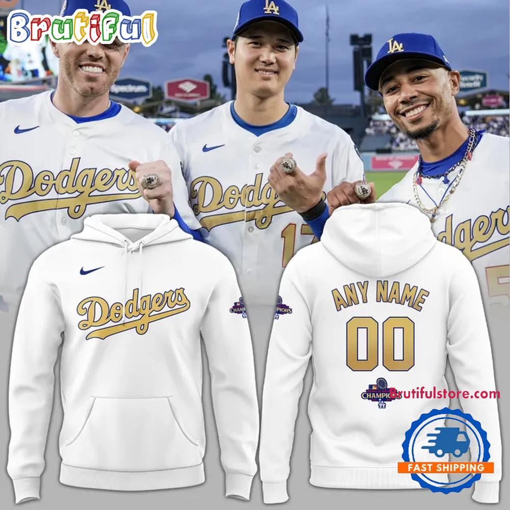 Los Angeles Dodgers Special Edition World Series Champs Custom Name Hoodie