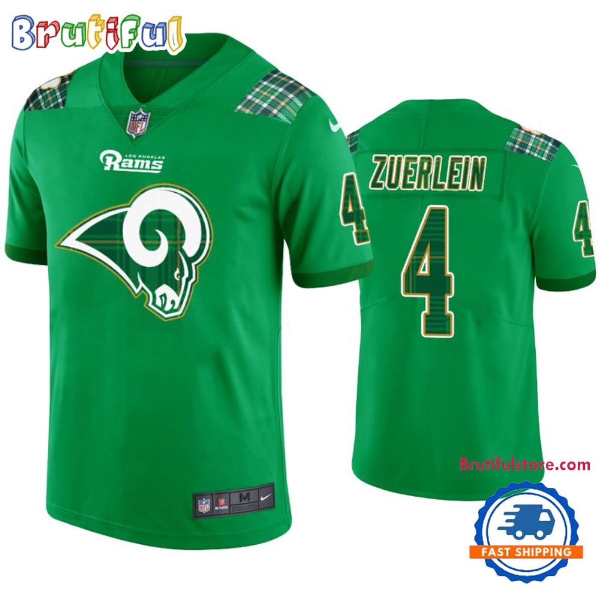 Los Angeles Rams #4 Greg Zuerlein Jersey St. Patricks Day Kelly