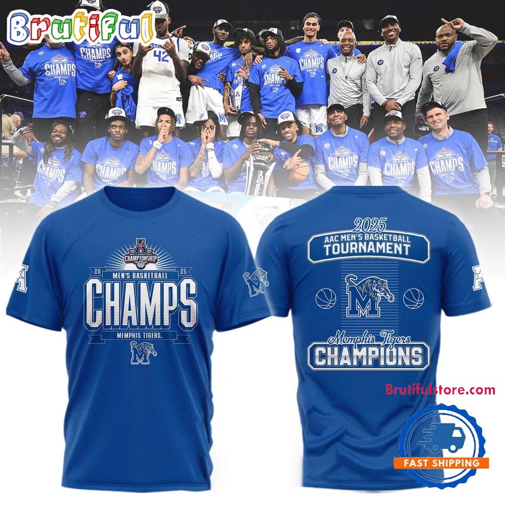 Memphis Tigers 2025 AAC Men’s Basketball Conference Tournament Champions Shirt