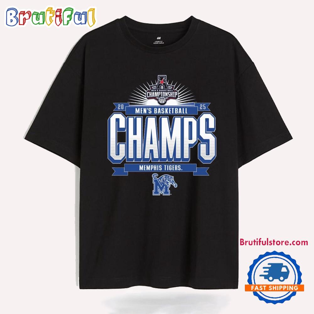 Memphis Tigers 2025 AAC Men’s Basketball Conference Tournament Champions T Shirt