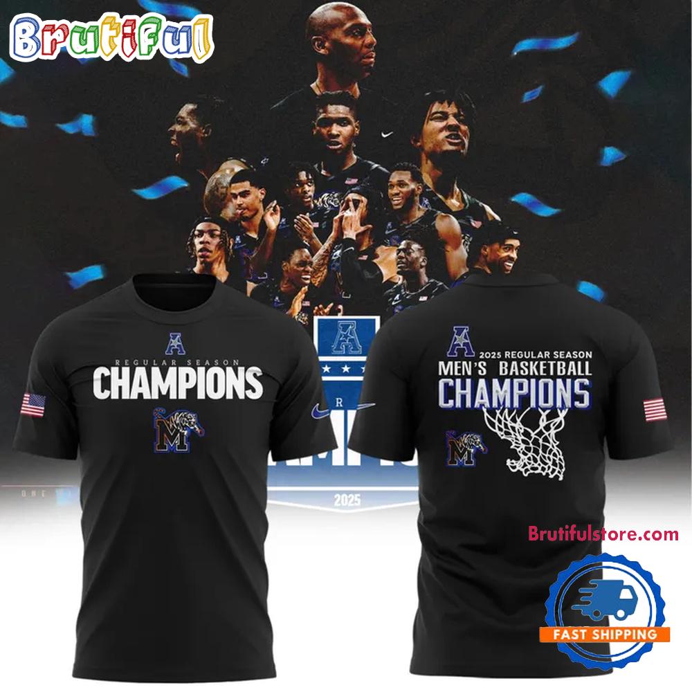 Memphis Tigers 2025 Regular Season Men's Basketball Champions T Shirt
