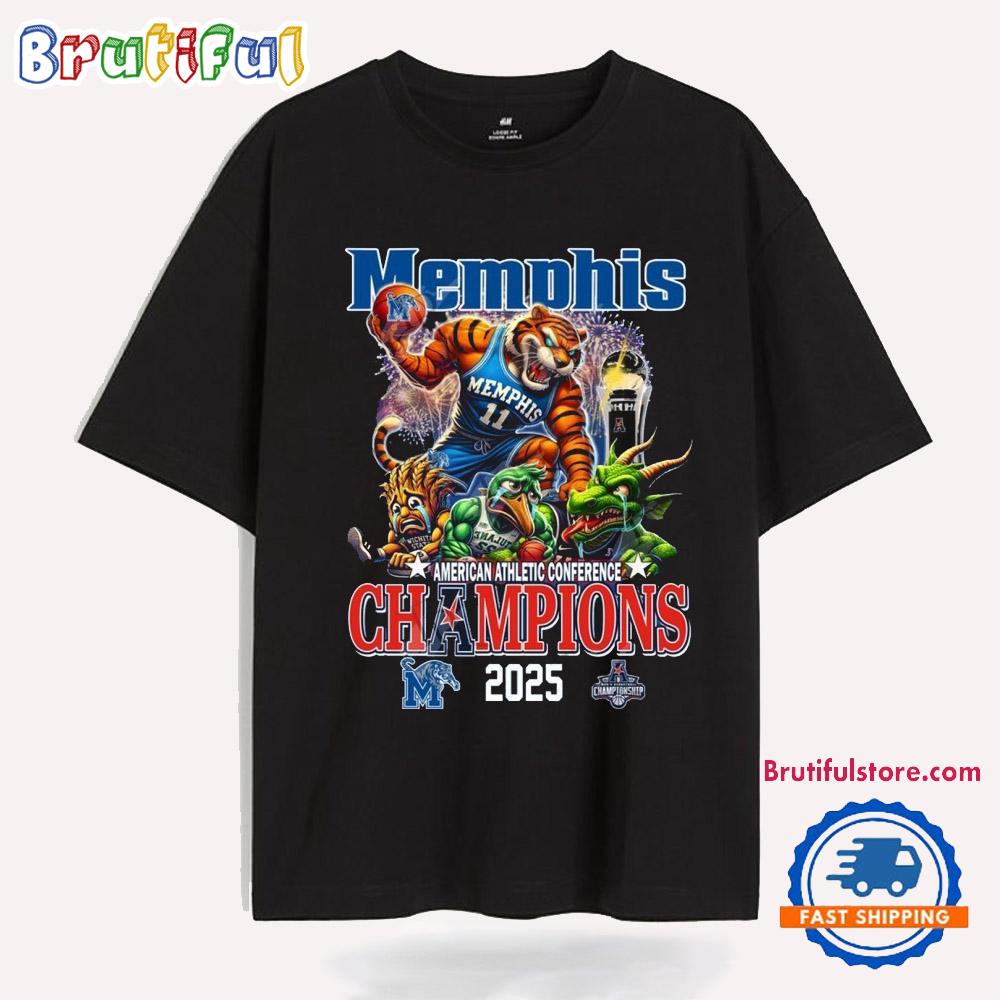 Memphis Tigers American Athletic Conference Champions 2025 Mascot T Shirt
