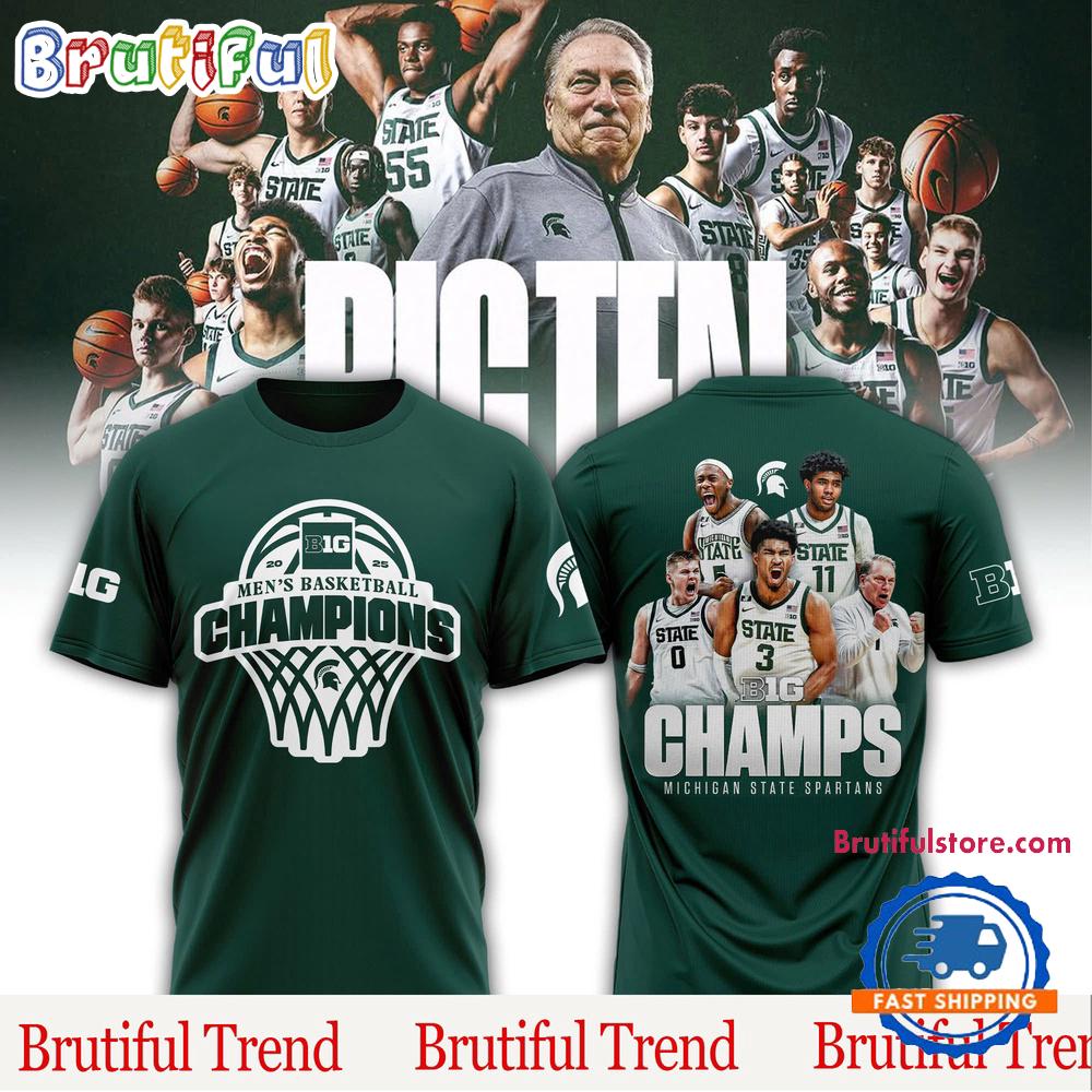 Michigan State 2025 Big Ten Men’s Basketball Regular Season Champions T Shirts