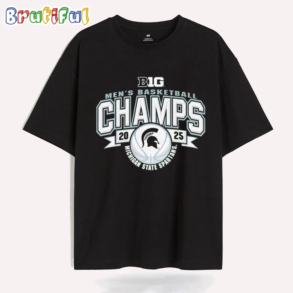 Michigan State Spartans Men’s 2024-2025 Big 10 Basketball Champions T Shirt