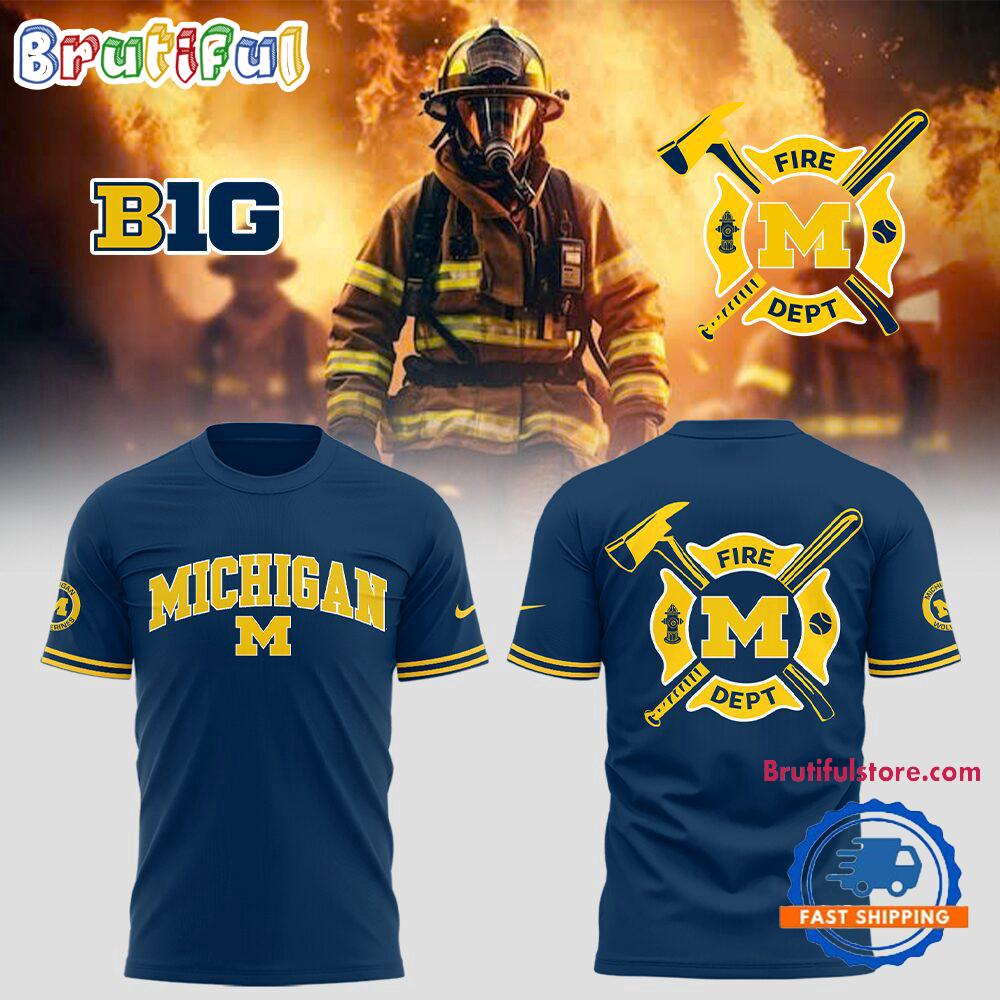 Michigan Wolverines x Firefighter Appreciation Night T Shirt