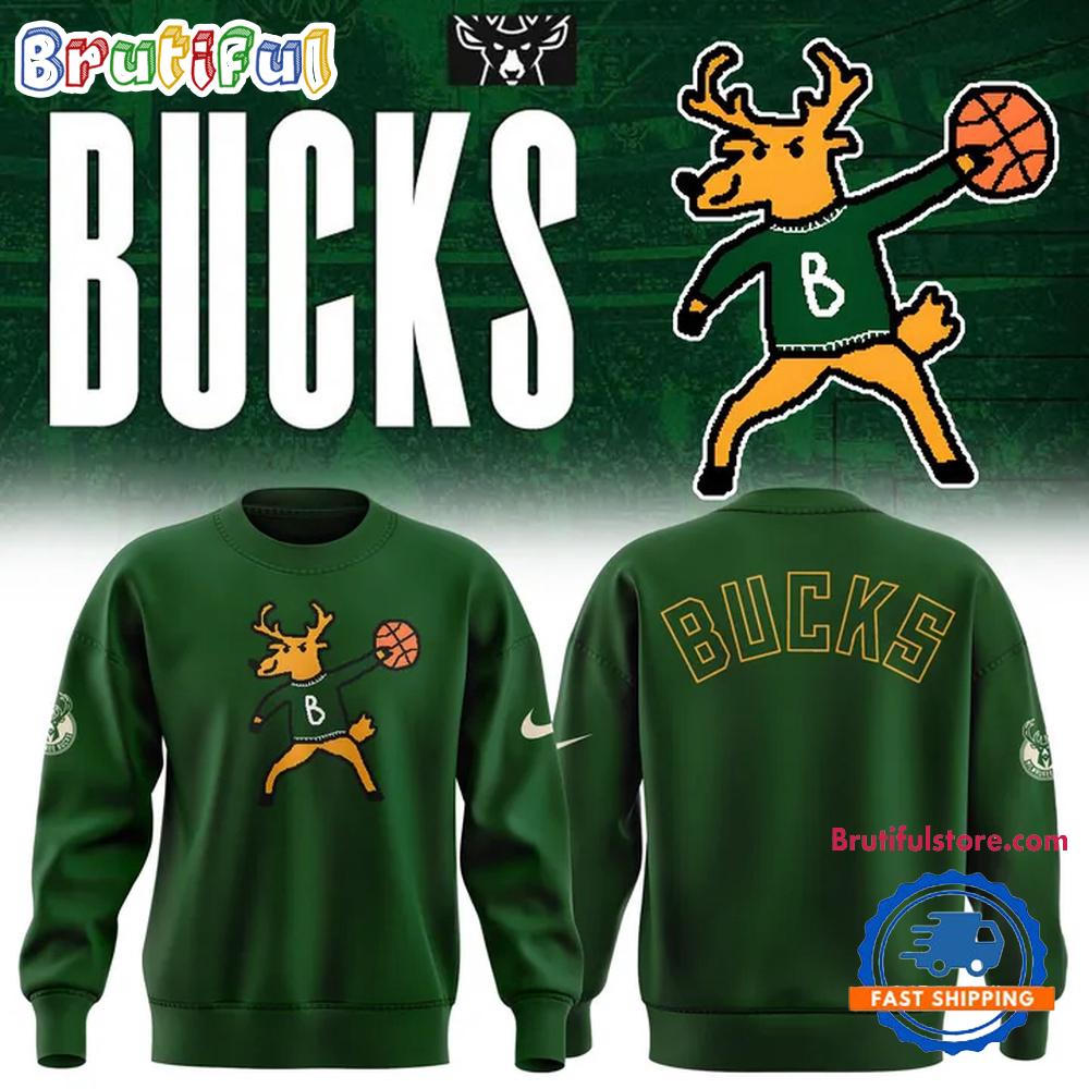 Milwaukee Bucks Basketball Logo Cartoon 2025 Special New Sweatshirt