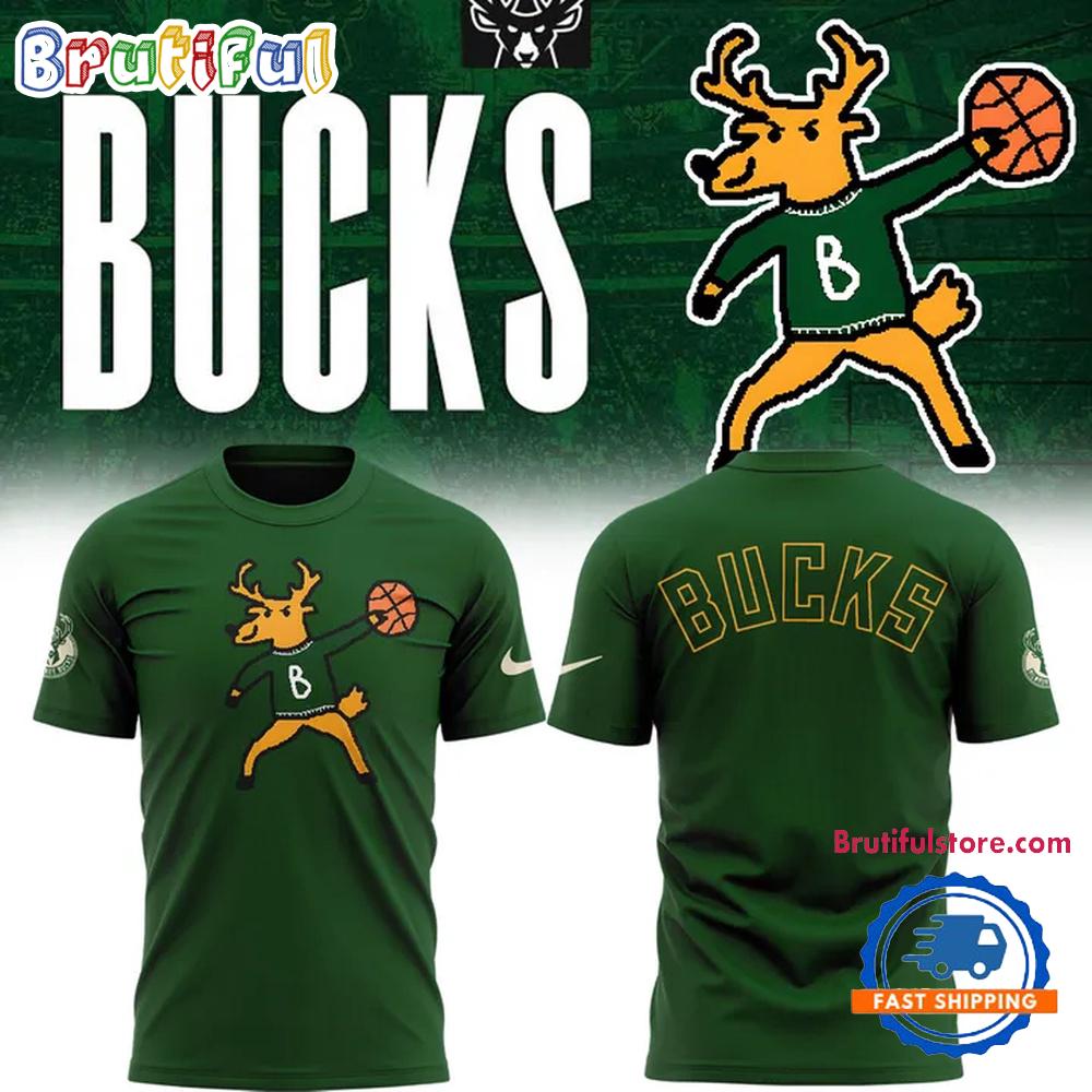 Milwaukee Bucks Basketball Logo Cartoon 2025 Special New T Shirt