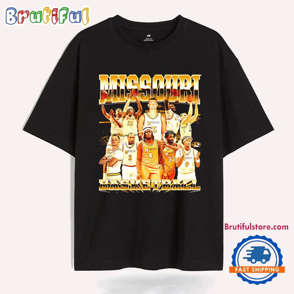 Missouri Men’s Basketball Team Collage NCAA 2025 T Shirt