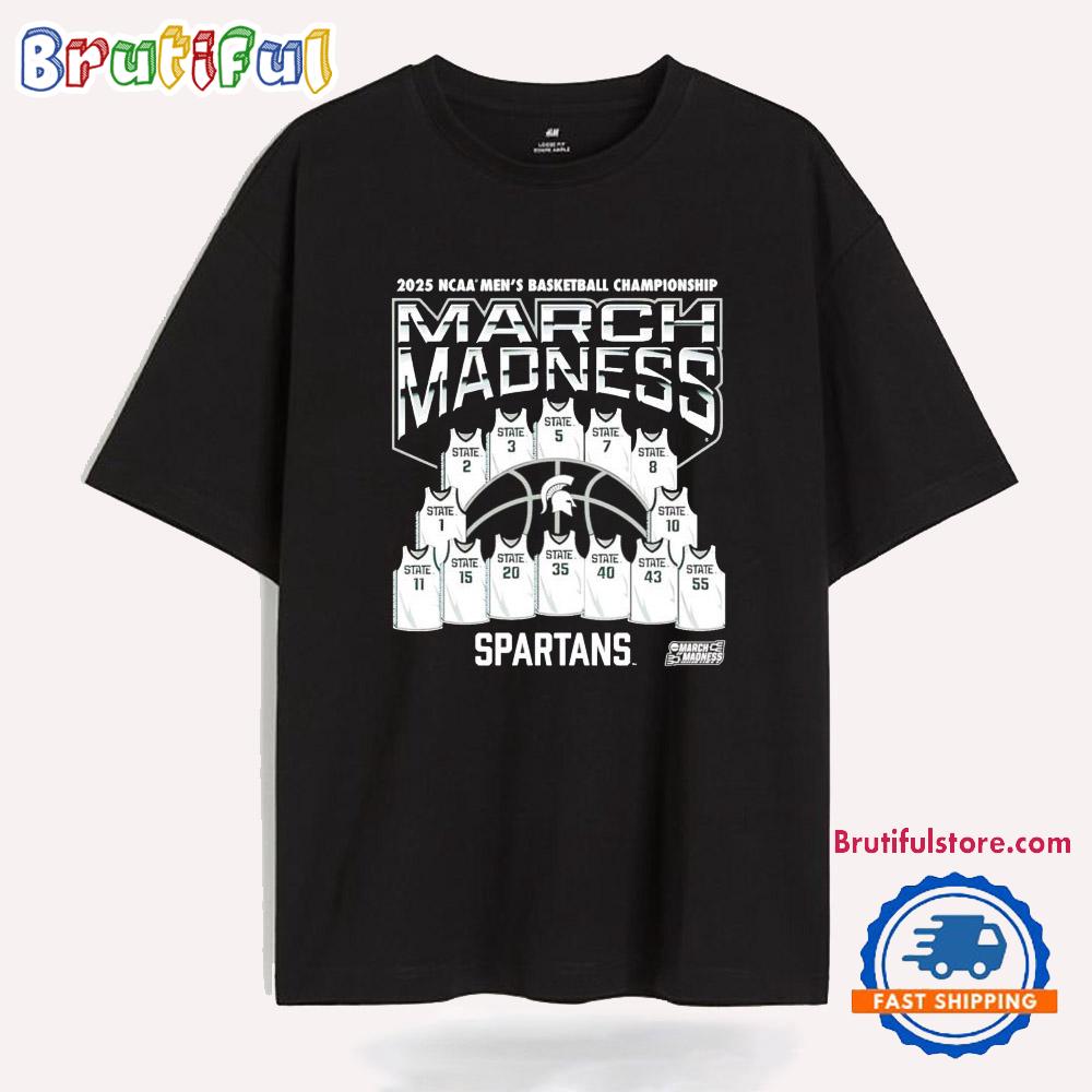 Msu Spartans Men’s Basketball Jersey March Madness 2025 T Shirt