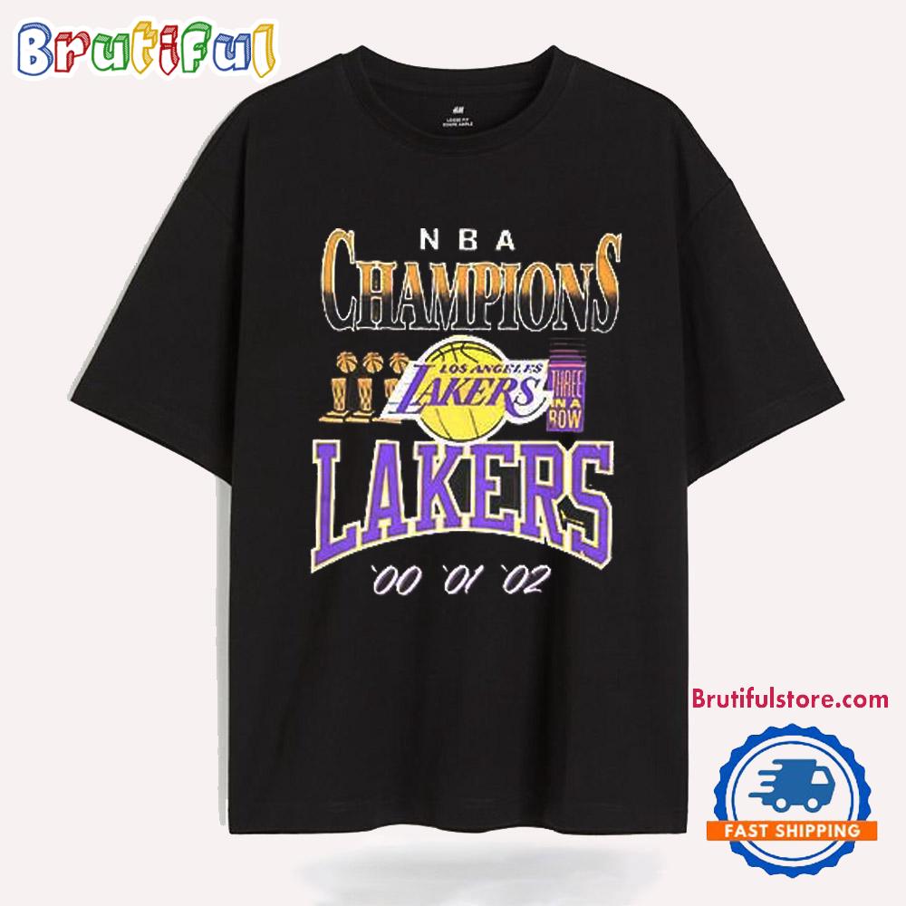 Nba Champions Los Angeles Lakers Three in a Row T Shirt