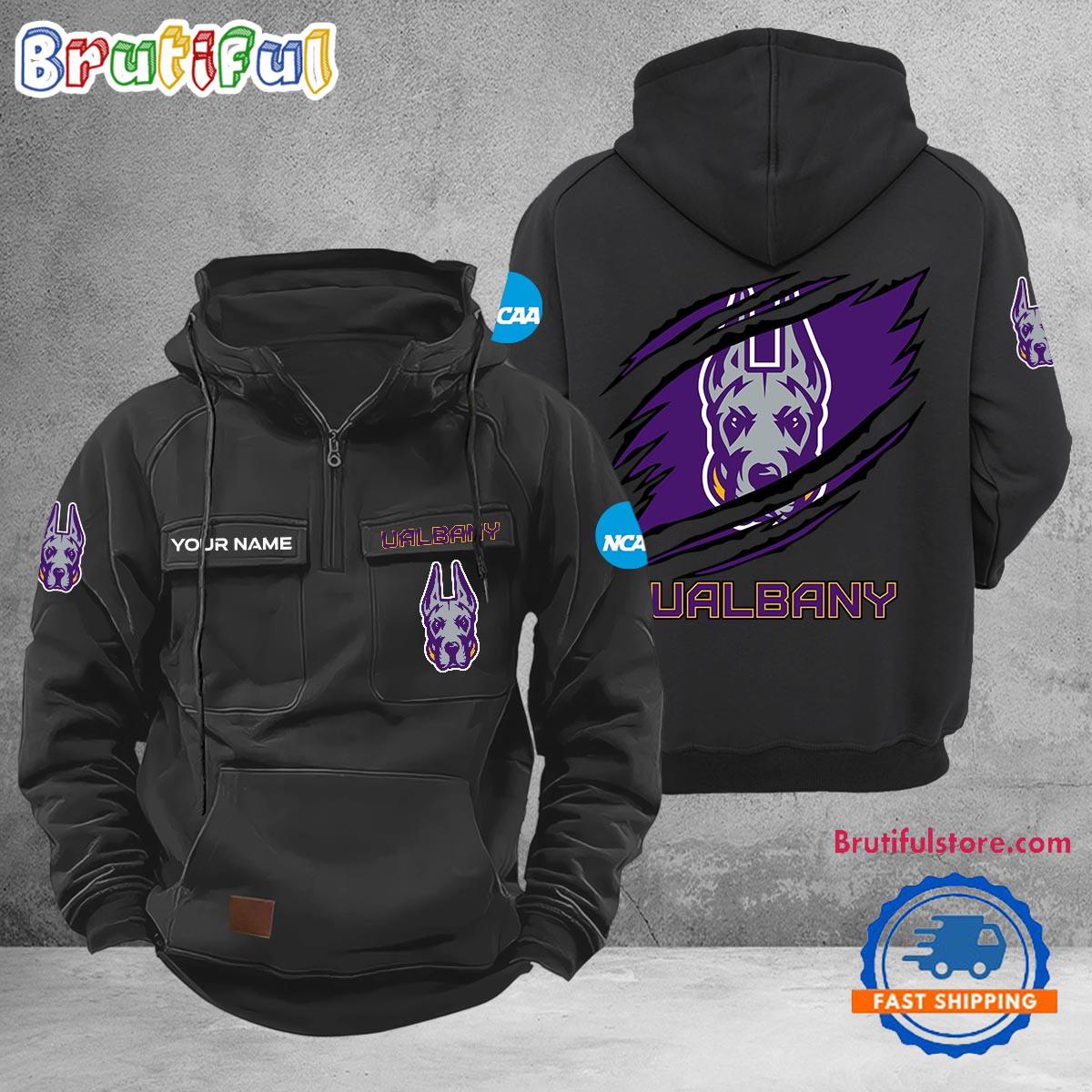 NCAA Albany Great Danes Sport Team Design Logo Name Cargo Hoodie
