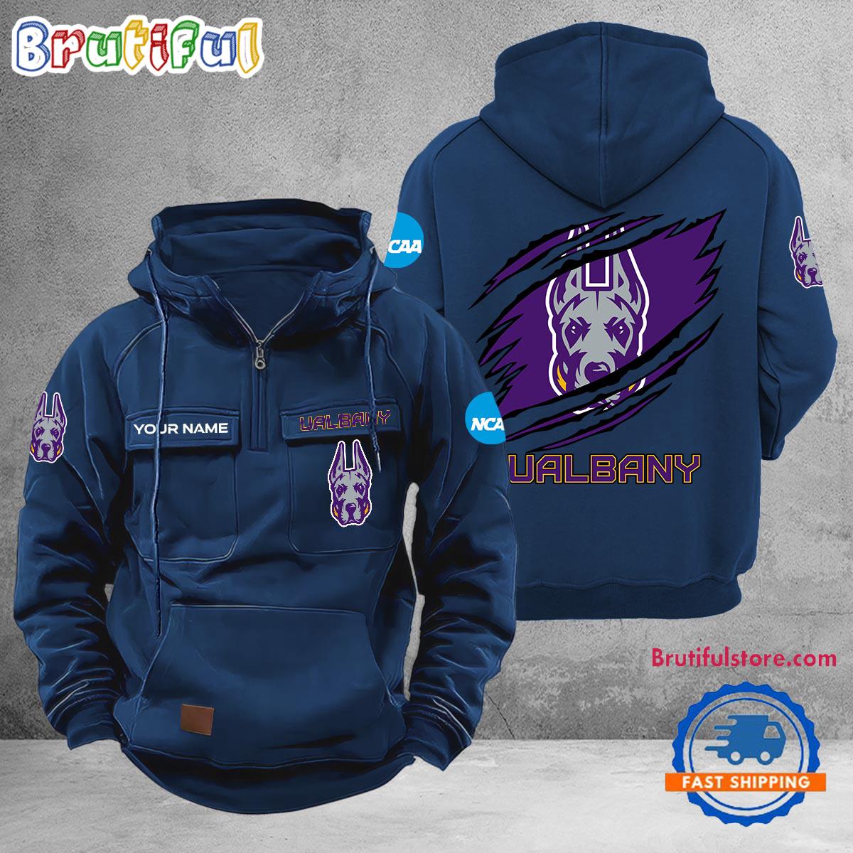 NCAA Albany Great Danes Sport Team Design Logo Name Cargo Hoodie