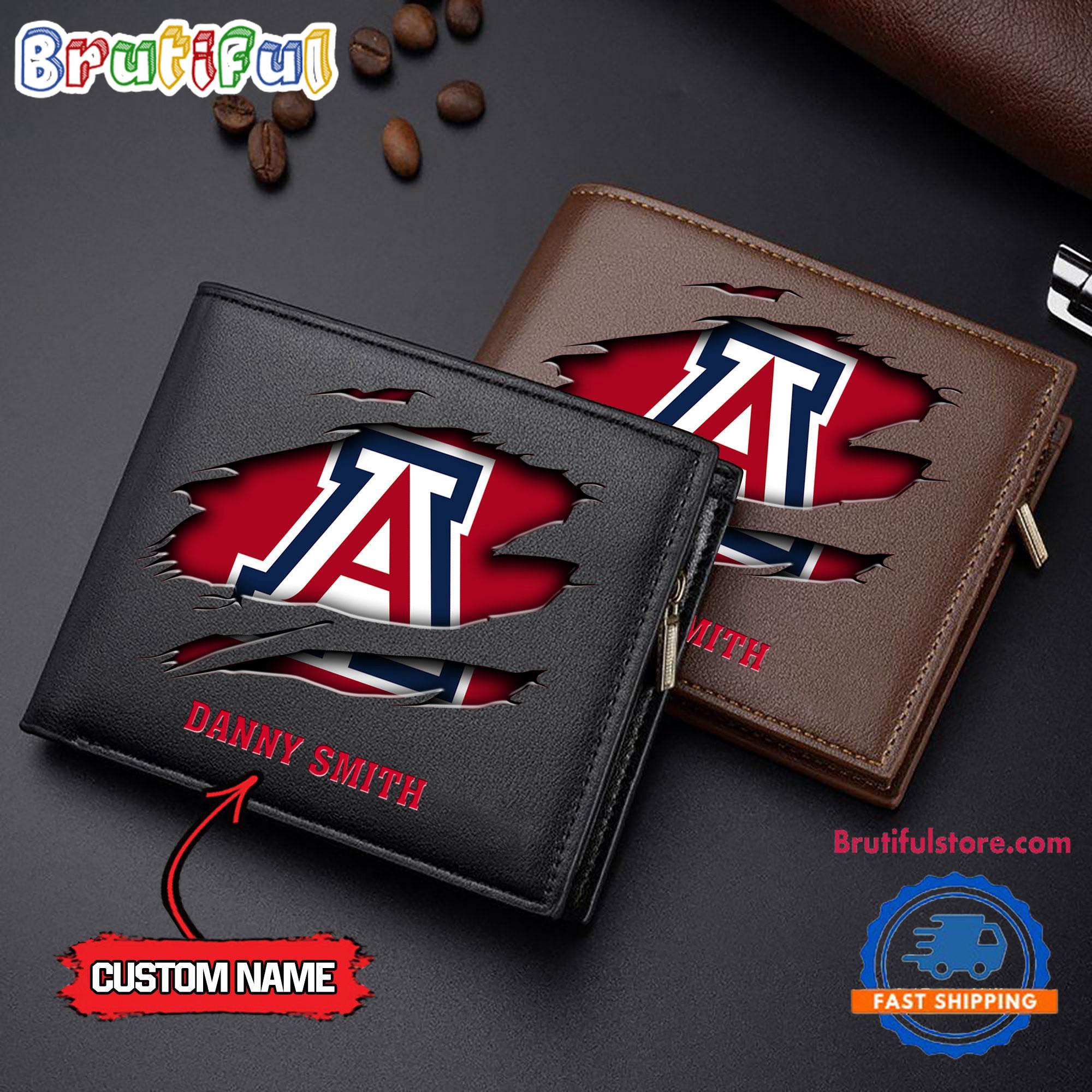 NCAA Arizona Wildcats Sporty Custom Men's Leather Wallet