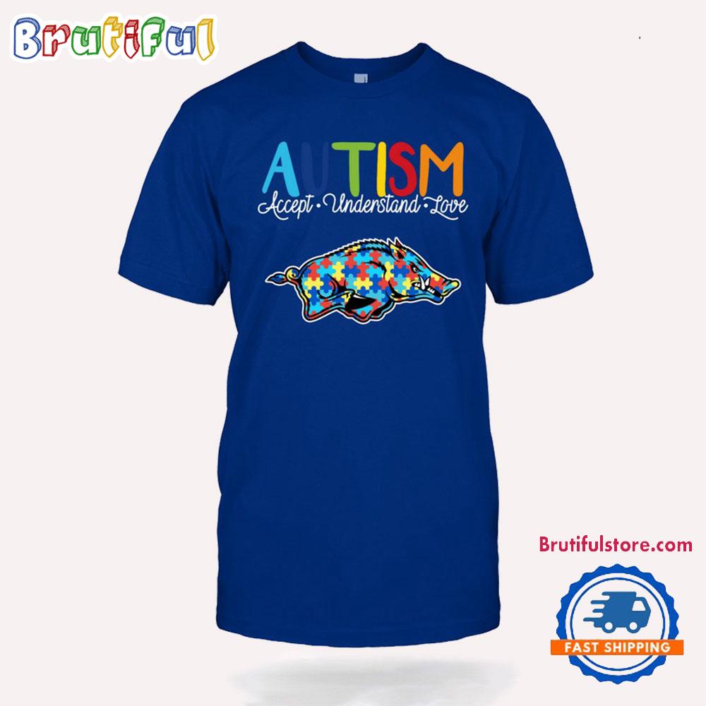 NCAA Arkansas Razorbacks Autism Accept Understand Love T-Shirt