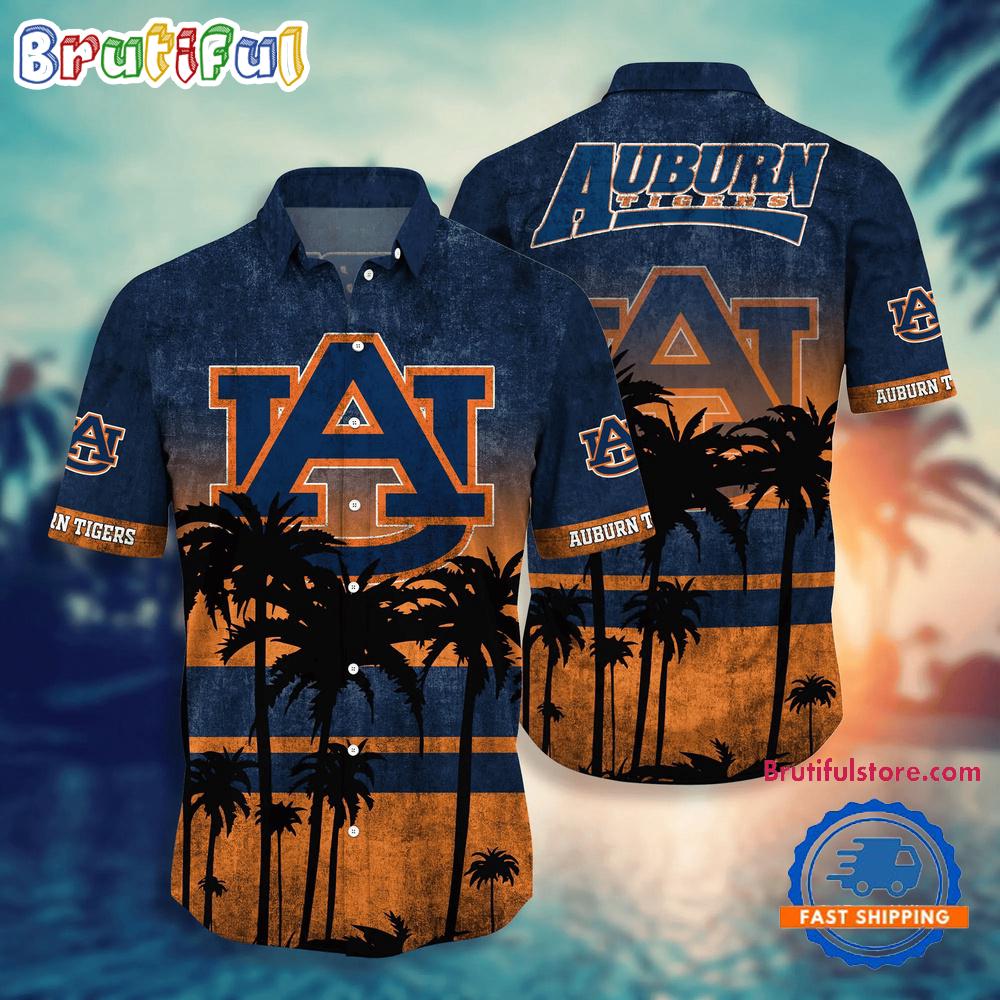 NCAA Auburn Tigers Palm Tree Tropical Summer Beach Hawaiian Shirt