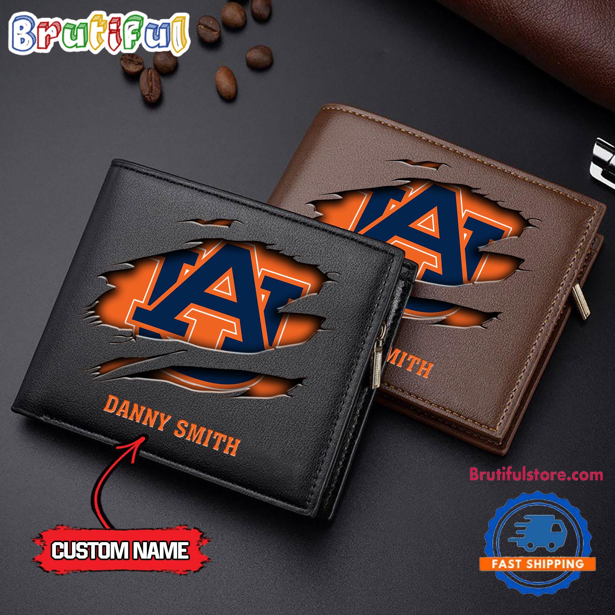 NCAA Auburn Tigers Sporty Custom Men's Leather Wallet