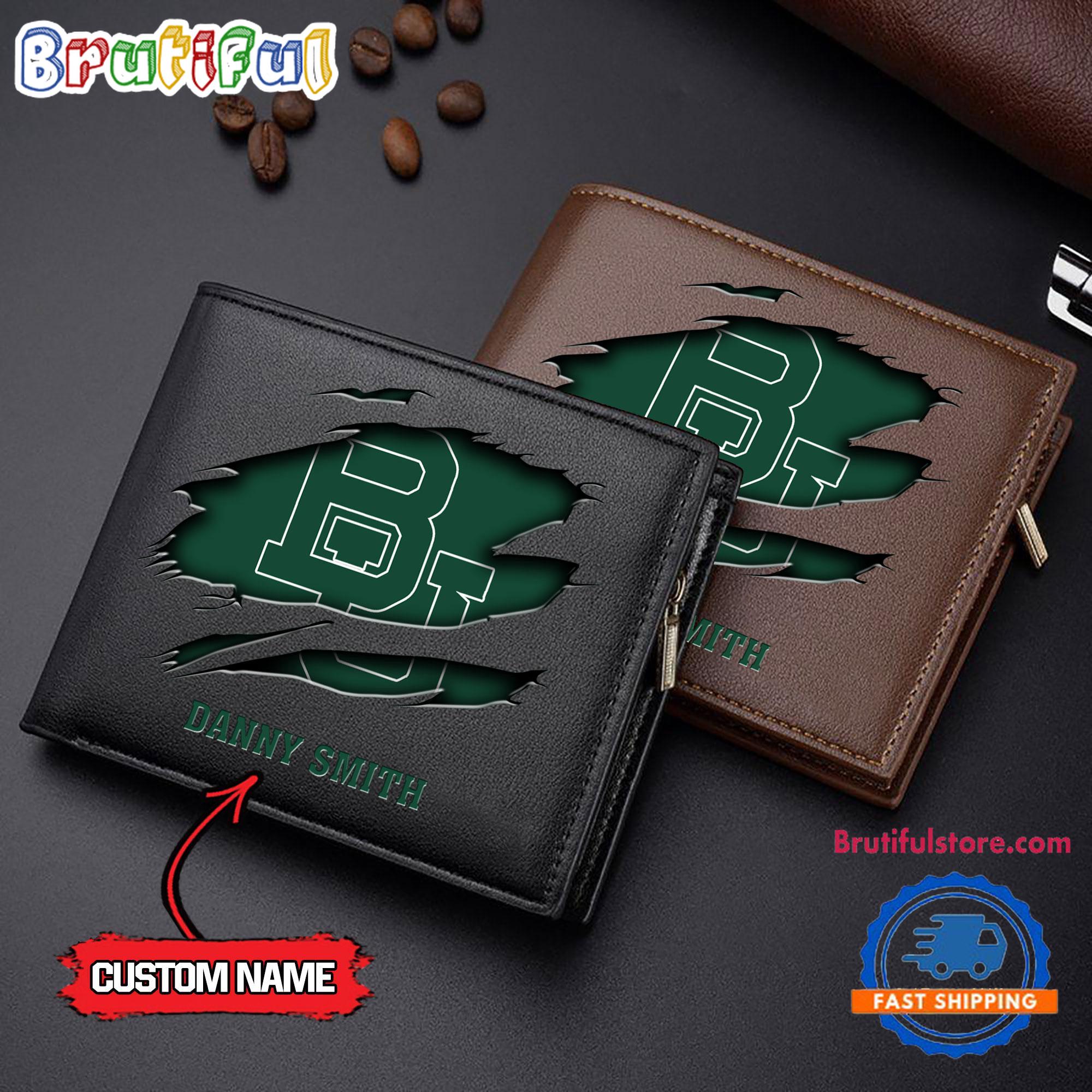 NCAA Baylor Bears Sporty Custom Men's Leather Wallet