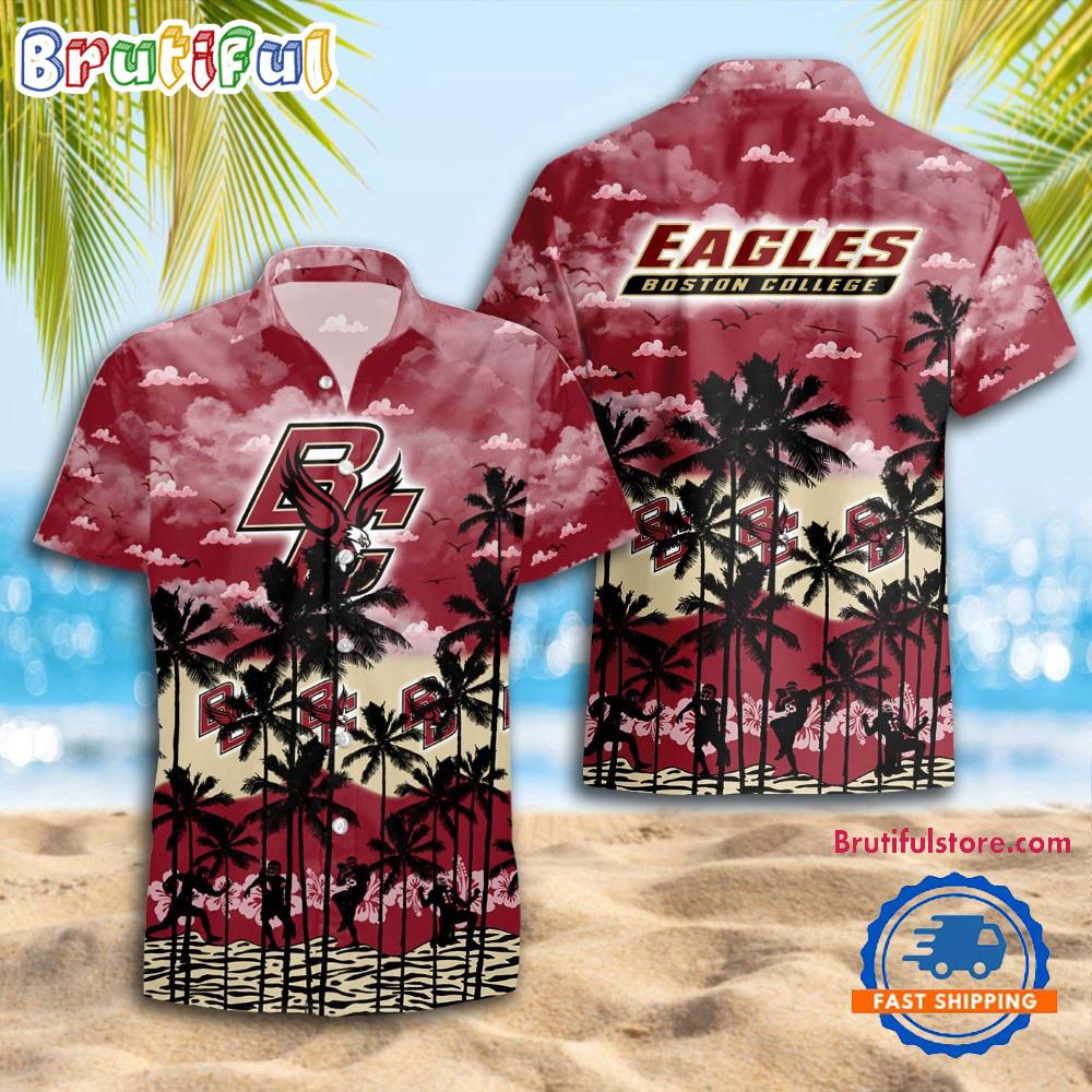 NCAA Boston College Eagles Palm Tree Hawaiian Shirt