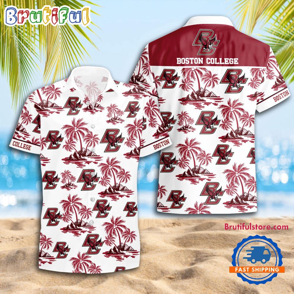 NCAA Boston College Eagles Sporty Aloha Summer Hawaiian Shirt