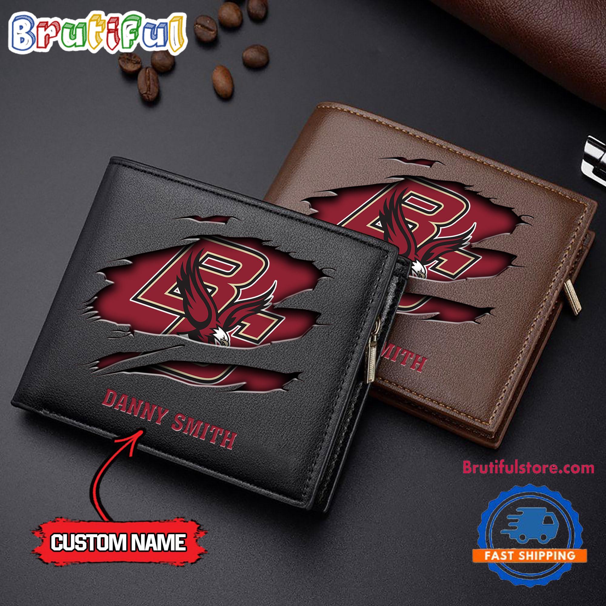 NCAA Boston College Eagles Sporty Custom Men's Leather Wallet