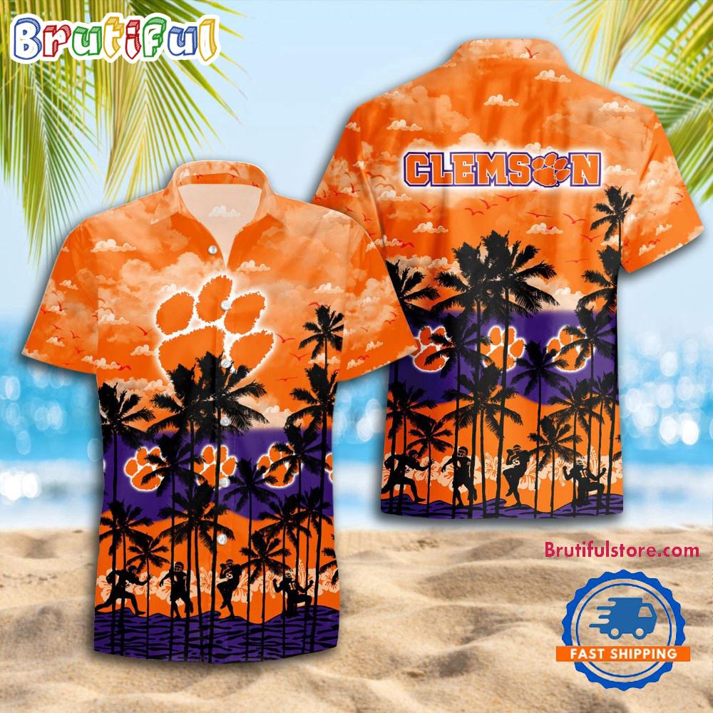 NCAA Clemson Tigers Palm Tree Hawaiian Shirt