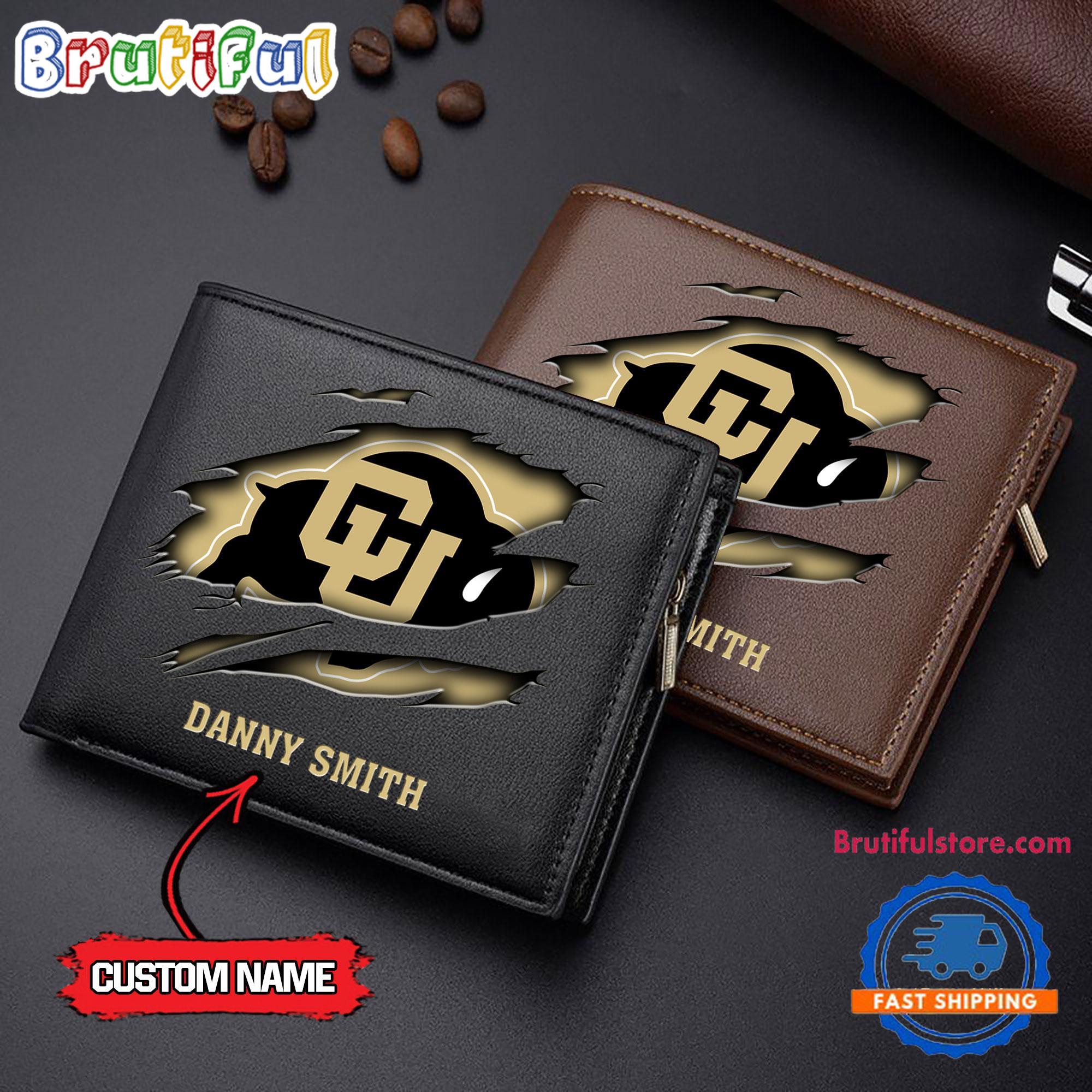 NCAA Colorado Buffaloes Sporty Custom Men's Leather Wallet