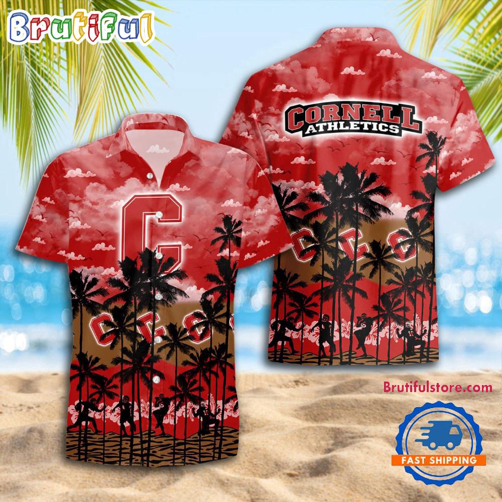 NCAA Cornell Big Red Palm Tree Hawaiian Shirt