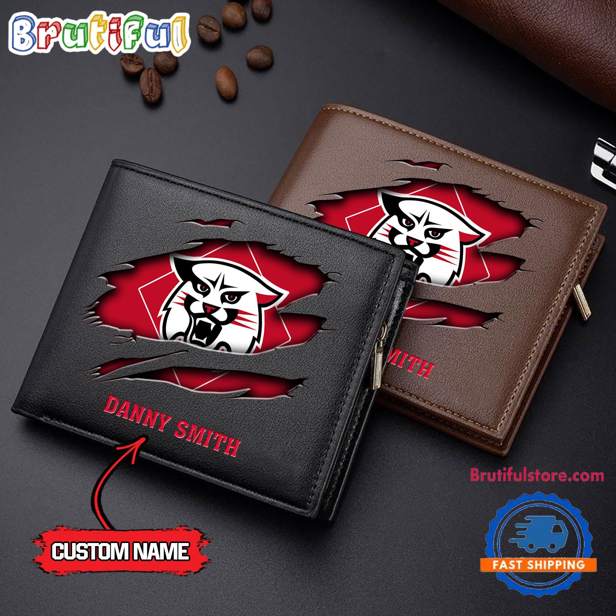 NCAA Davidson Wildcats Sporty Custom Men's Leather Wallet