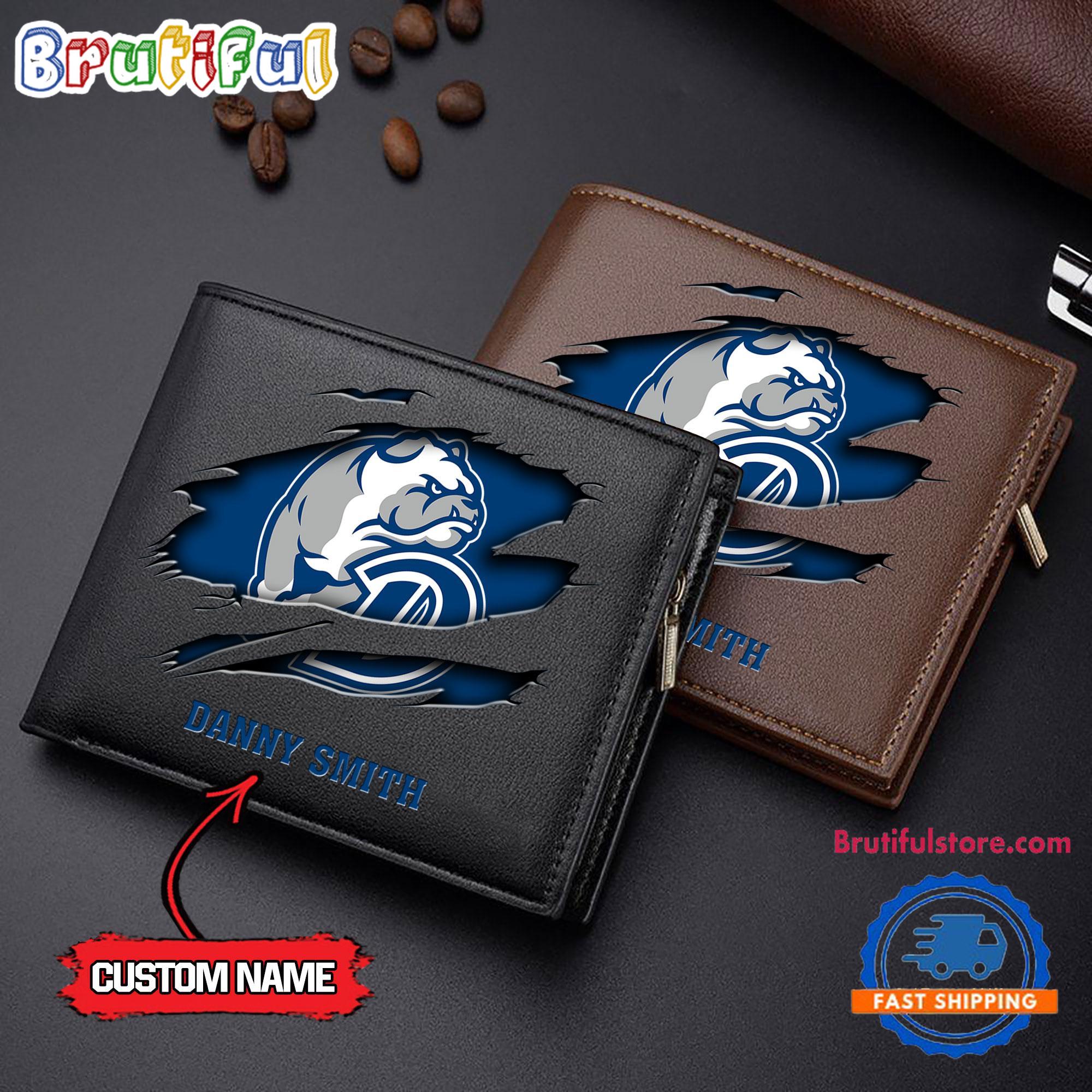 NCAA Drake Bulldogs Sporty Custom Men's Leather Wallet