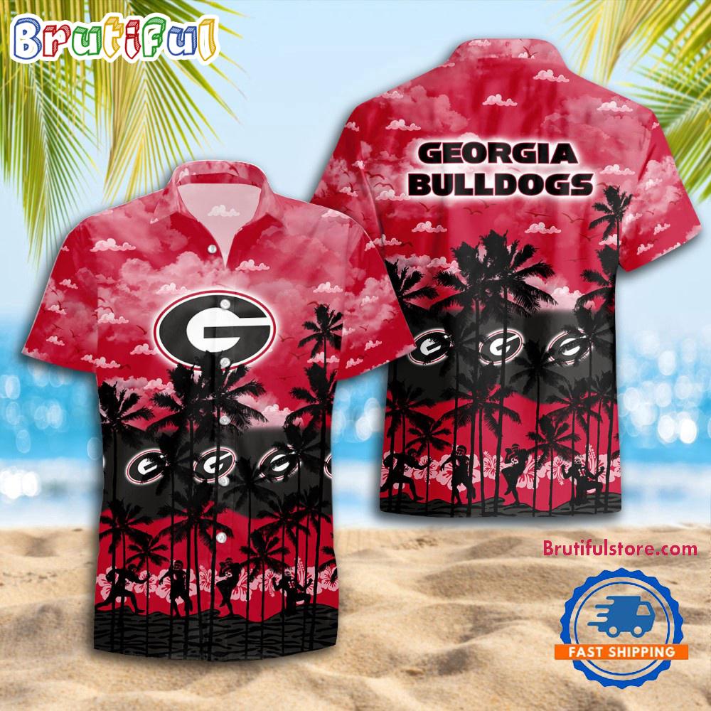 NCAA Georgia Bulldogs Palm Tree Hawaiian Shirt