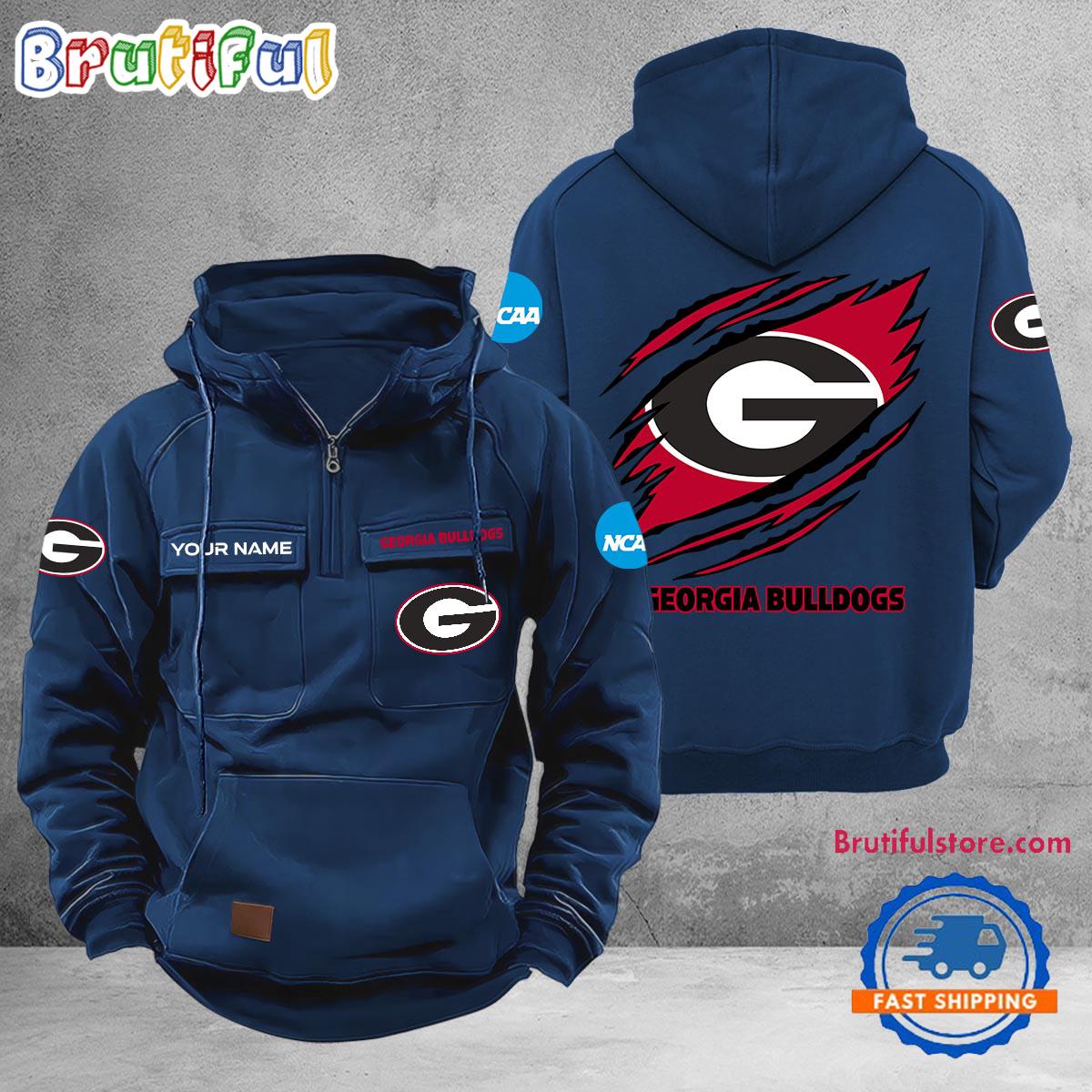 NCAA Georgia Bulldogs Sport Team Design Logo Name Cargo Hoodie