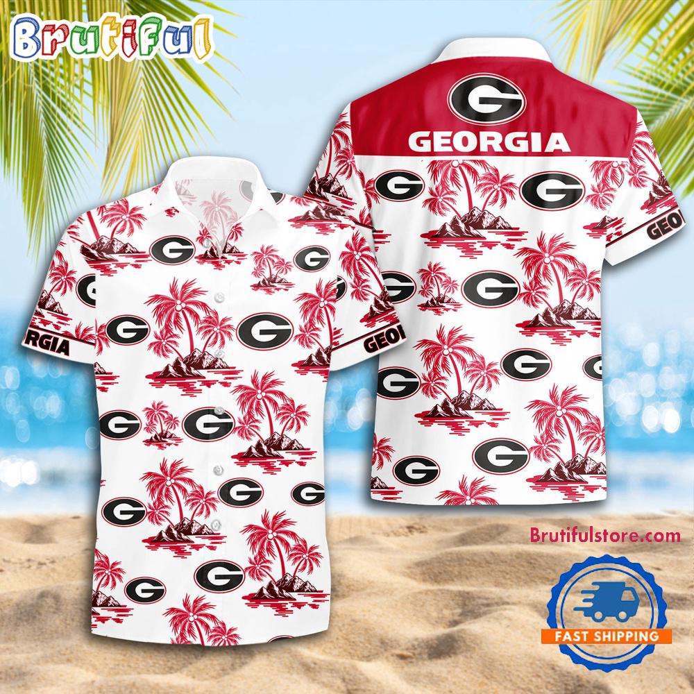 NCAA Georgia Bulldogs Sporty Aloha Summer Hawaiian Shirt