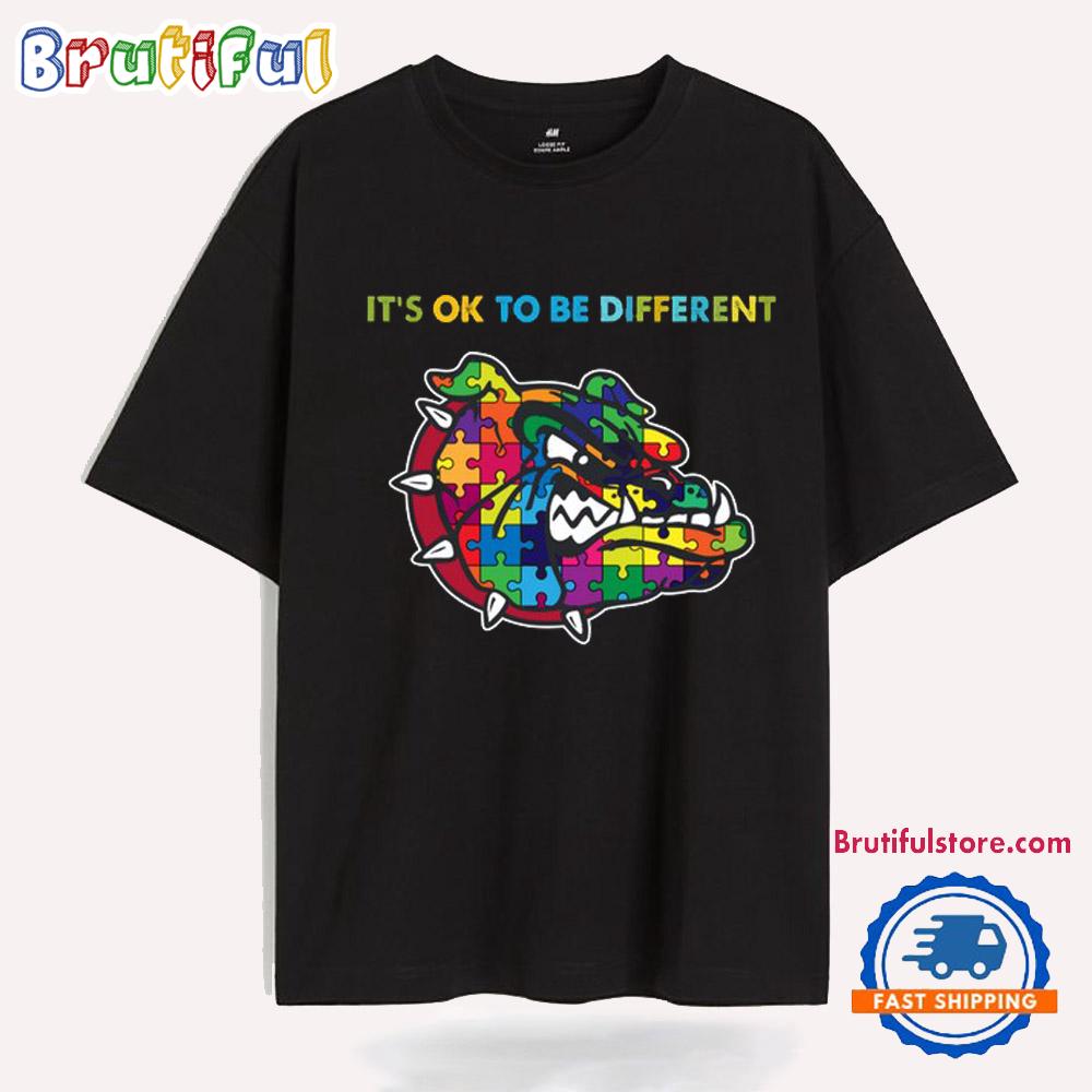 NCAA Gonzaga Bulldogs Special Autism Awareness It's Ok To Be Different T-Shirt