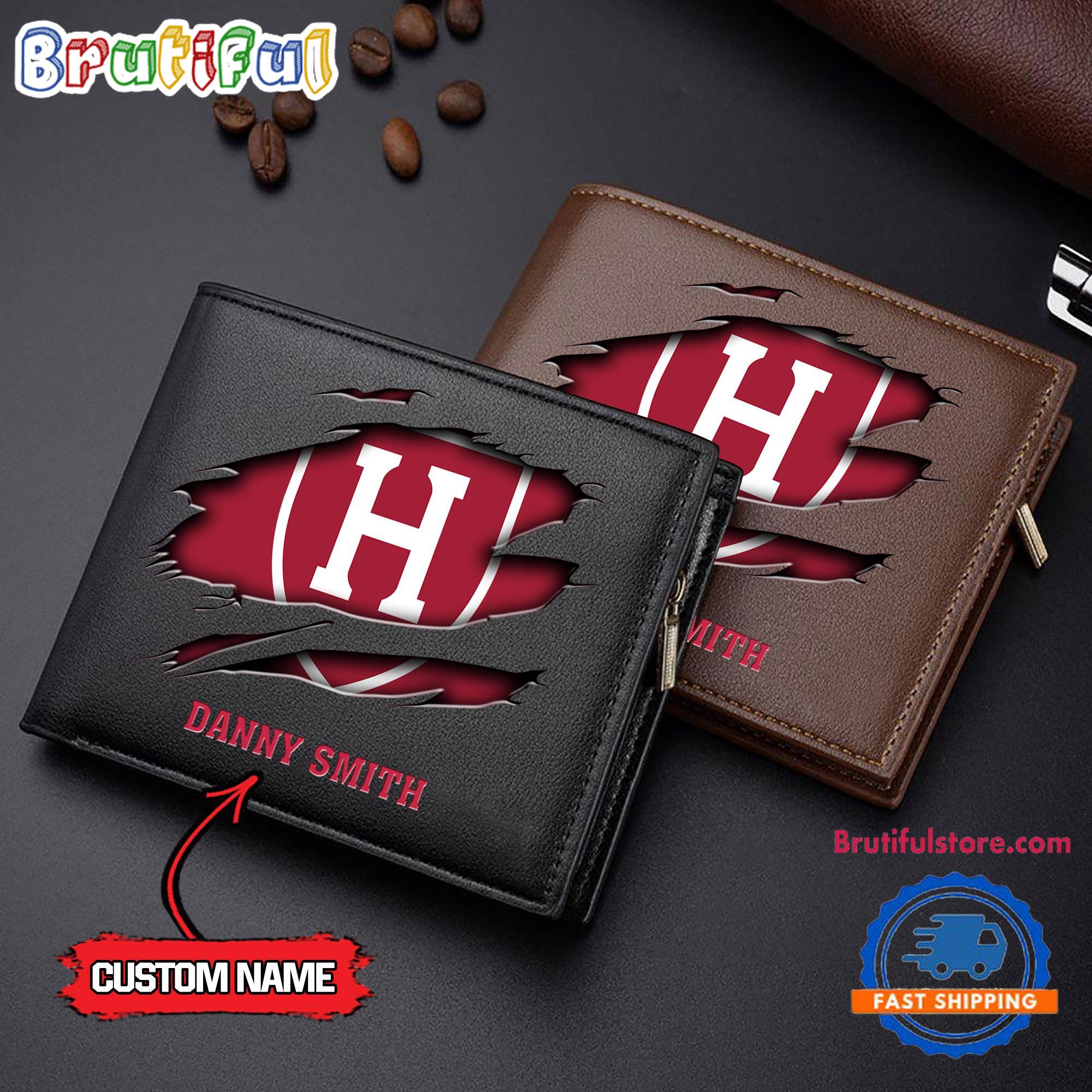 NCAA Harvard Crimson Sporty Custom Men's Leather Wallet