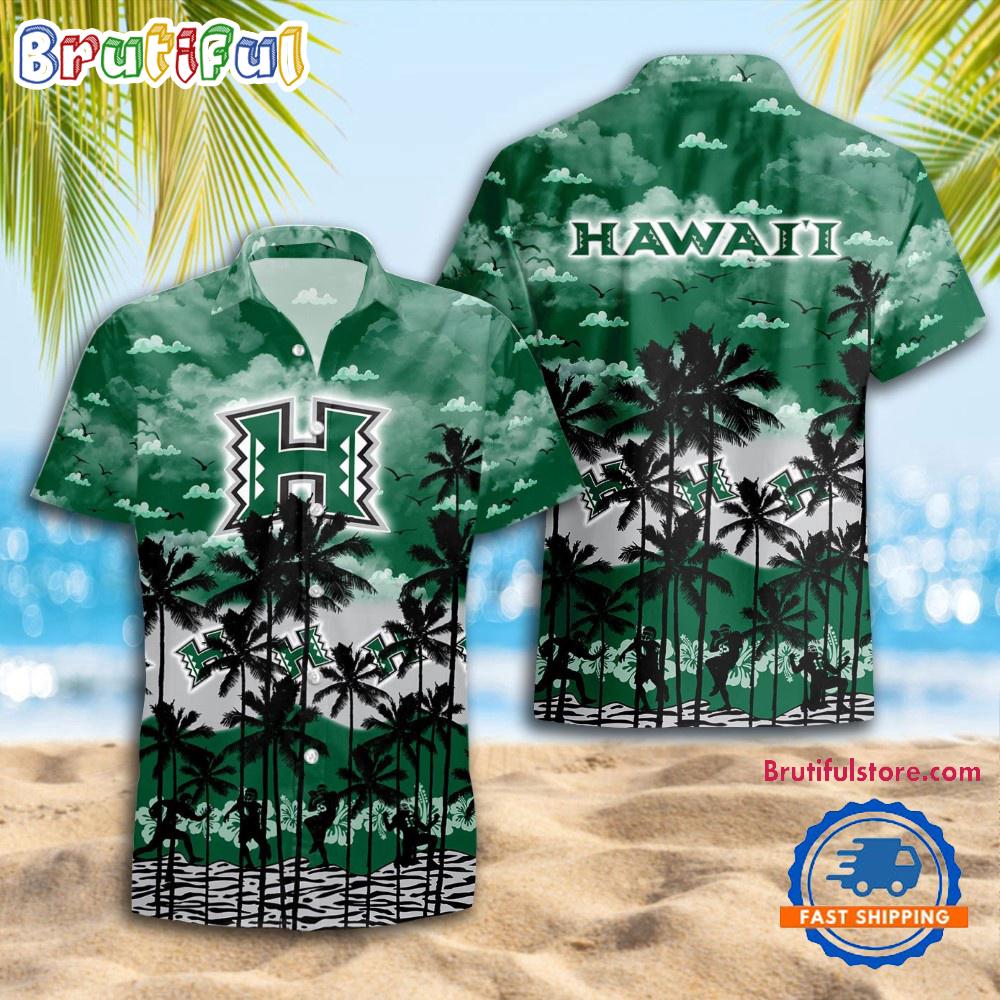 NCAA Hawaii Rainbow Warriors Palm Tree Hawaiian Shirt