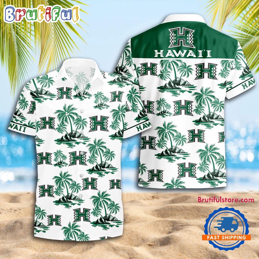 NCAA Hawaii Rainbow Warriors Sporty Aloha Summer Hawaiian Shirt