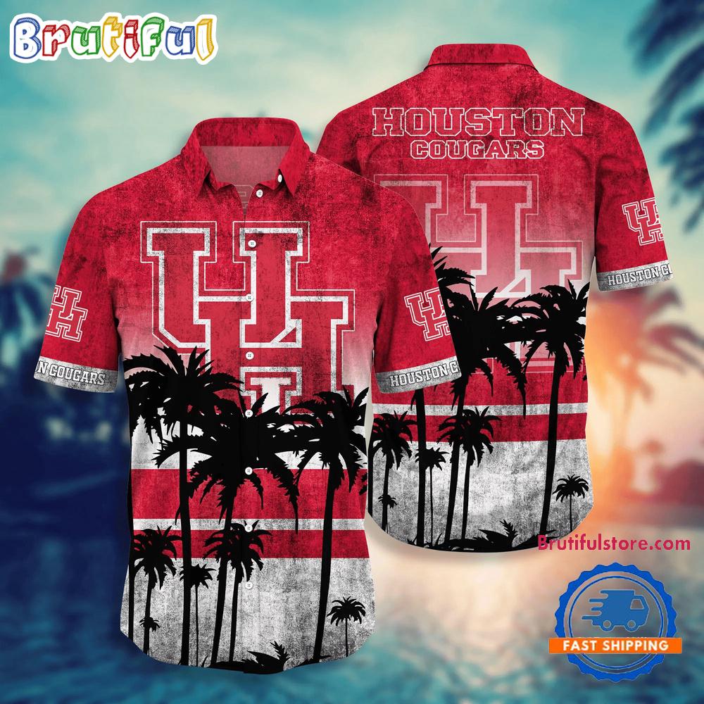 NCAA Houston Cougars Palm Tree Tropical Summer Beach Hawaiian Shirt
