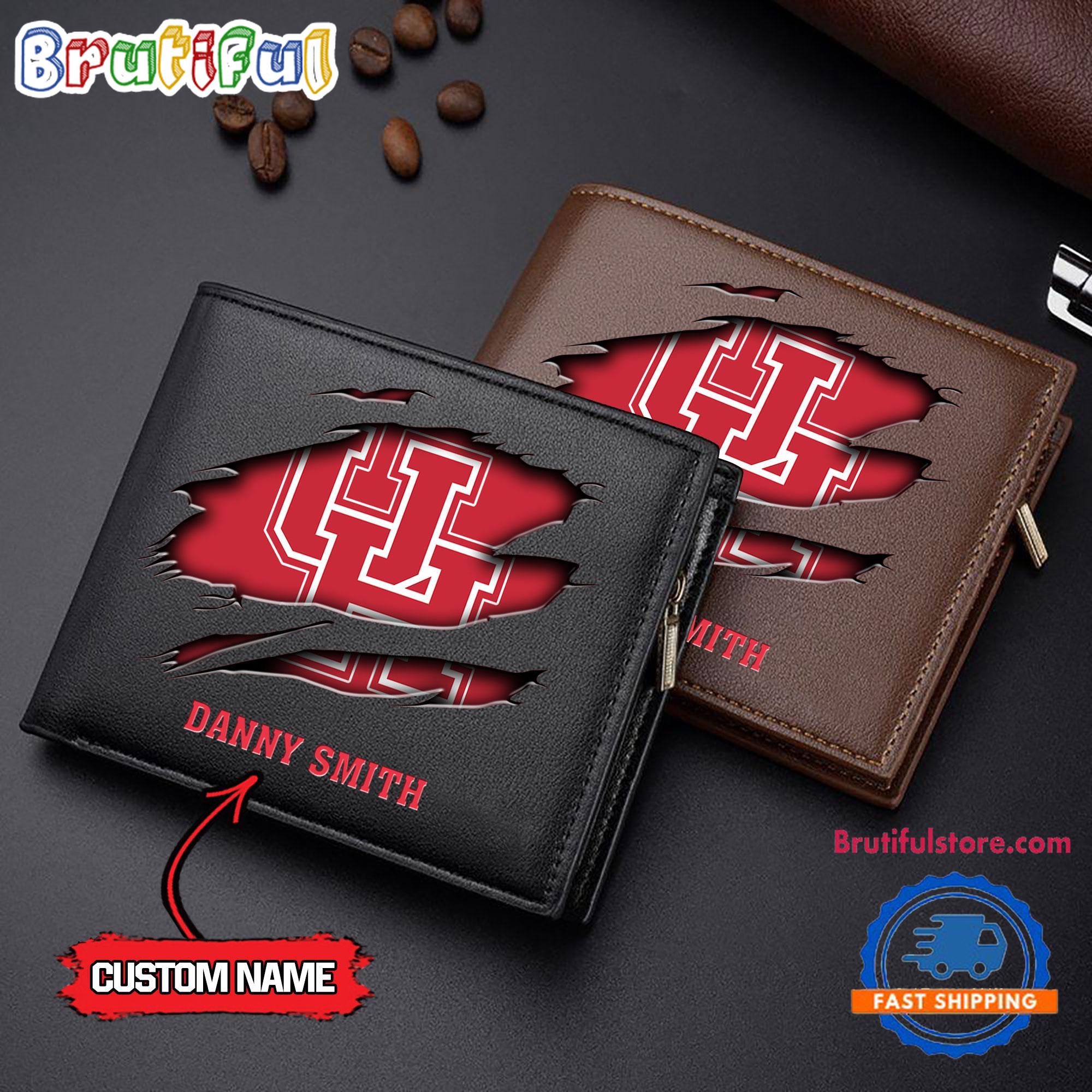 NCAA Houston Cougars Sporty Custom Men's Leather Wallet