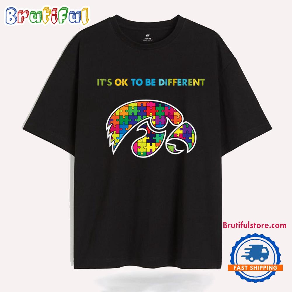 NCAA Iowa Hawkeyes Special Autism Awareness It's Ok To Be Different T-Shirt