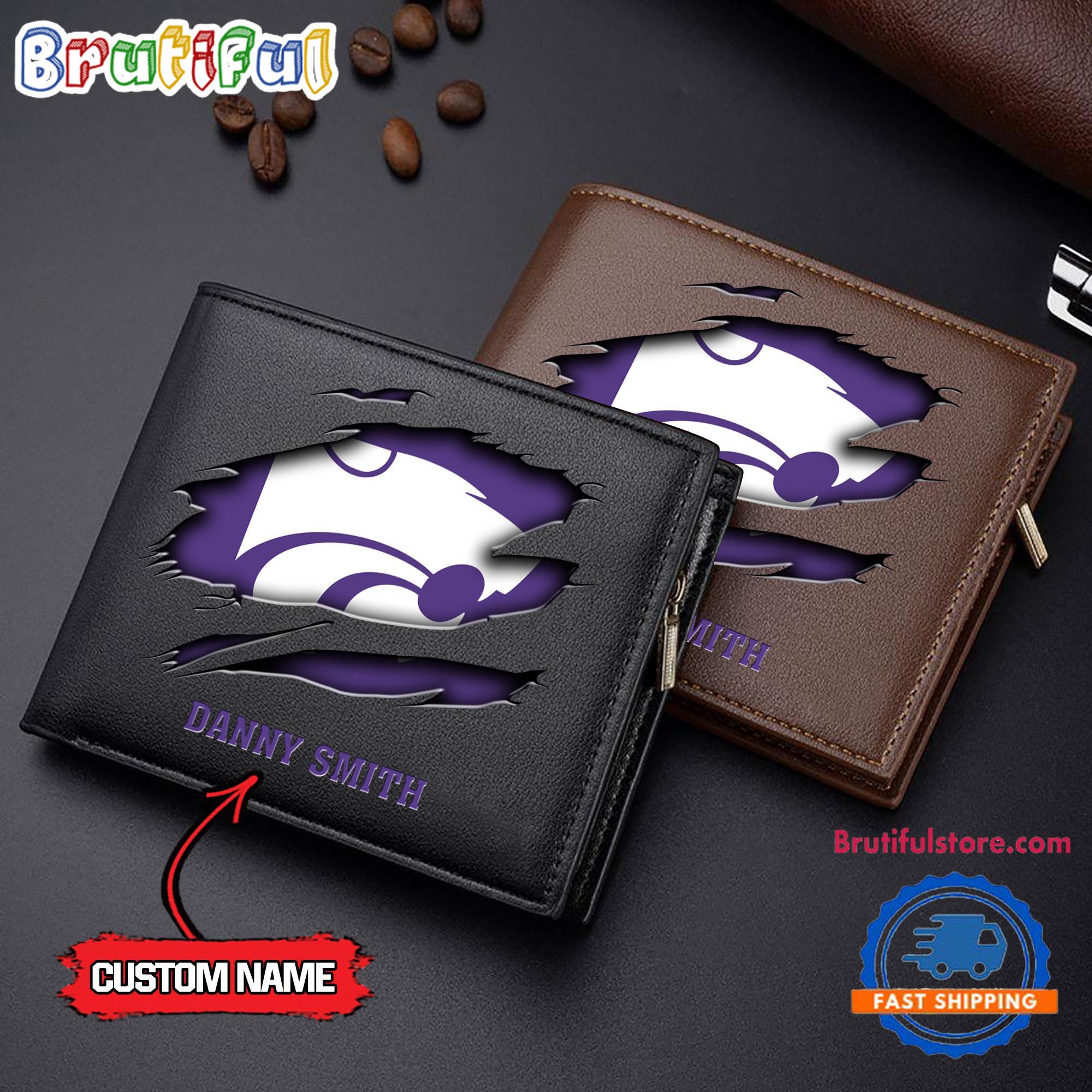 NCAA Kansas State Wildcats Sporty Custom Men's Leather Wallet