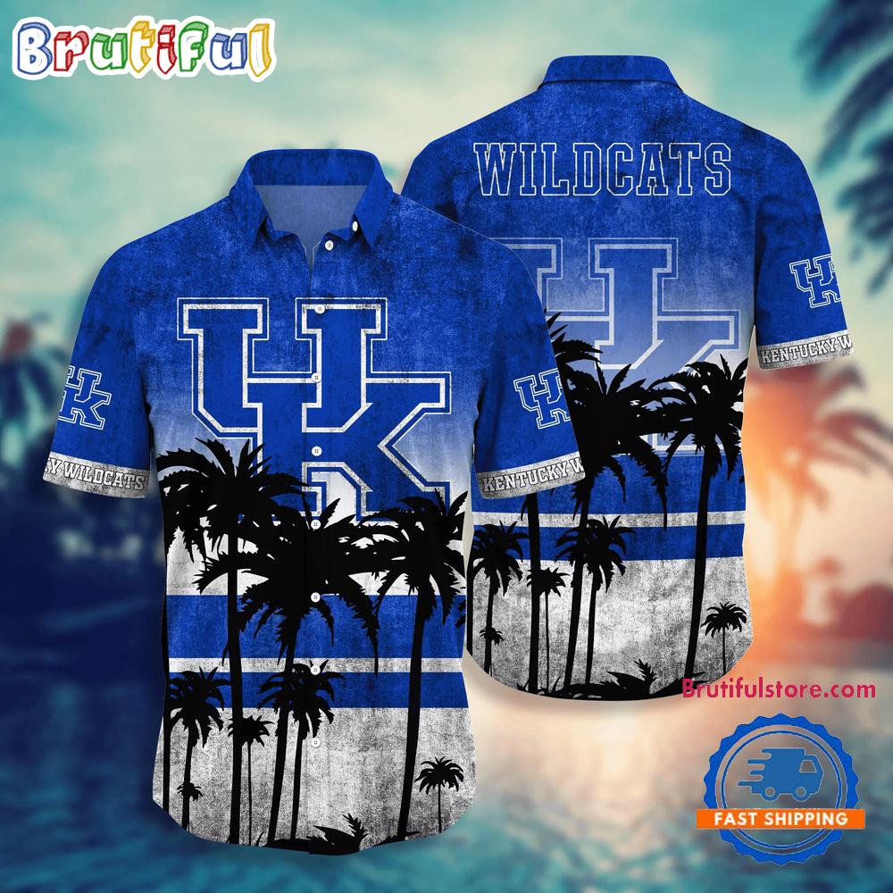 NCAA Kentucky Wildcats Palm Tree Tropical Summer Beach Hawaiian Shirt