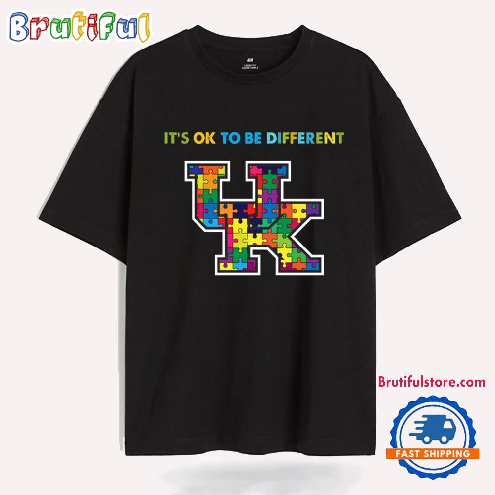 NCAA Kentucky Wildcats Special Autism Awareness It's Ok To Be Different T-Shirt