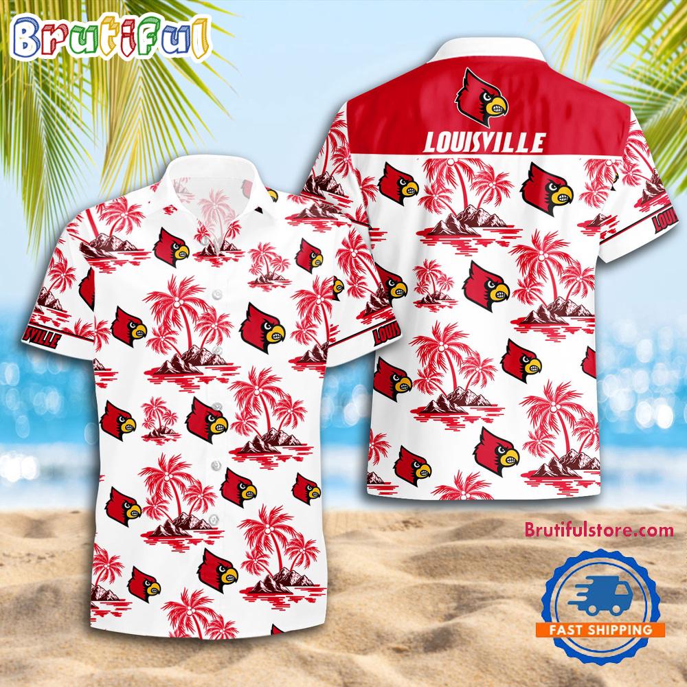 NCAA Louisville Cardinals Sporty Aloha Summer Hawaiian Shirt