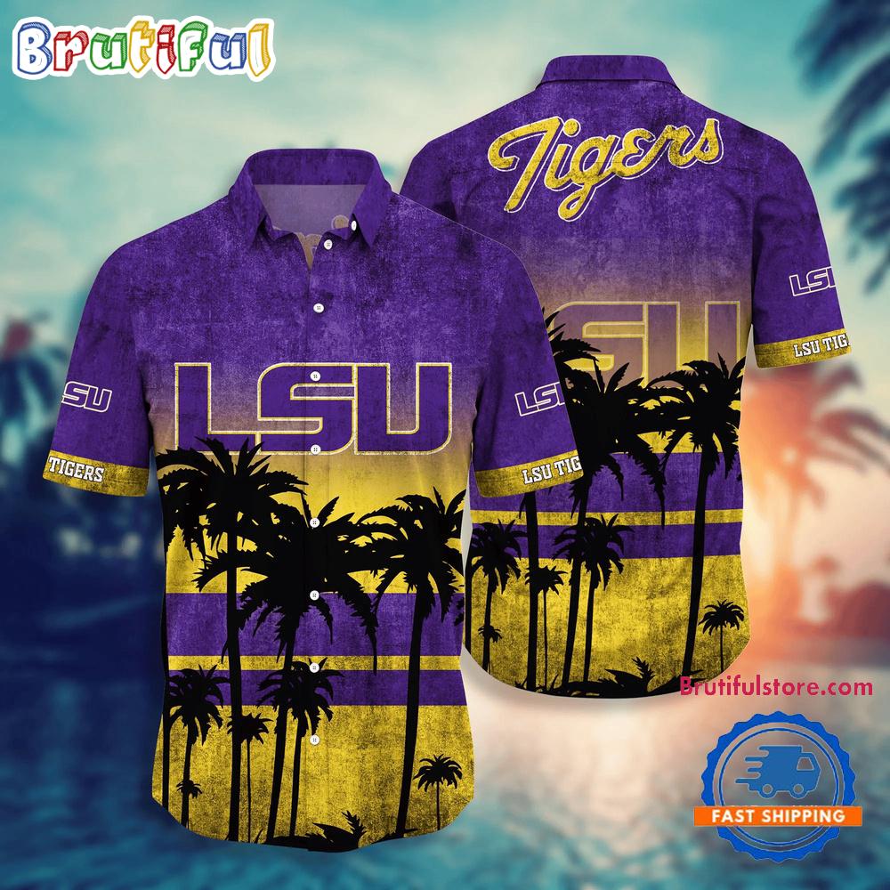 NCAA LSU TIGERS Palm Tree Tropical Summer Beach Hawaiian Shirt