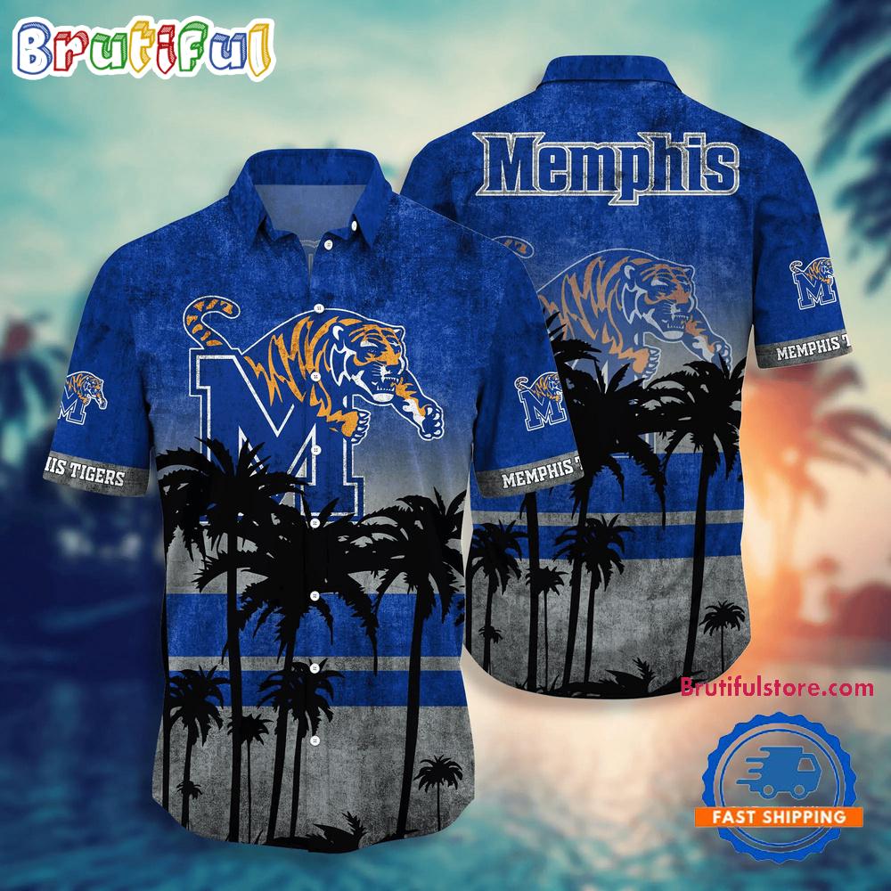 NCAA Memphis Tigers Palm Tree Tropical Summer Beach Hawaiian Shirt