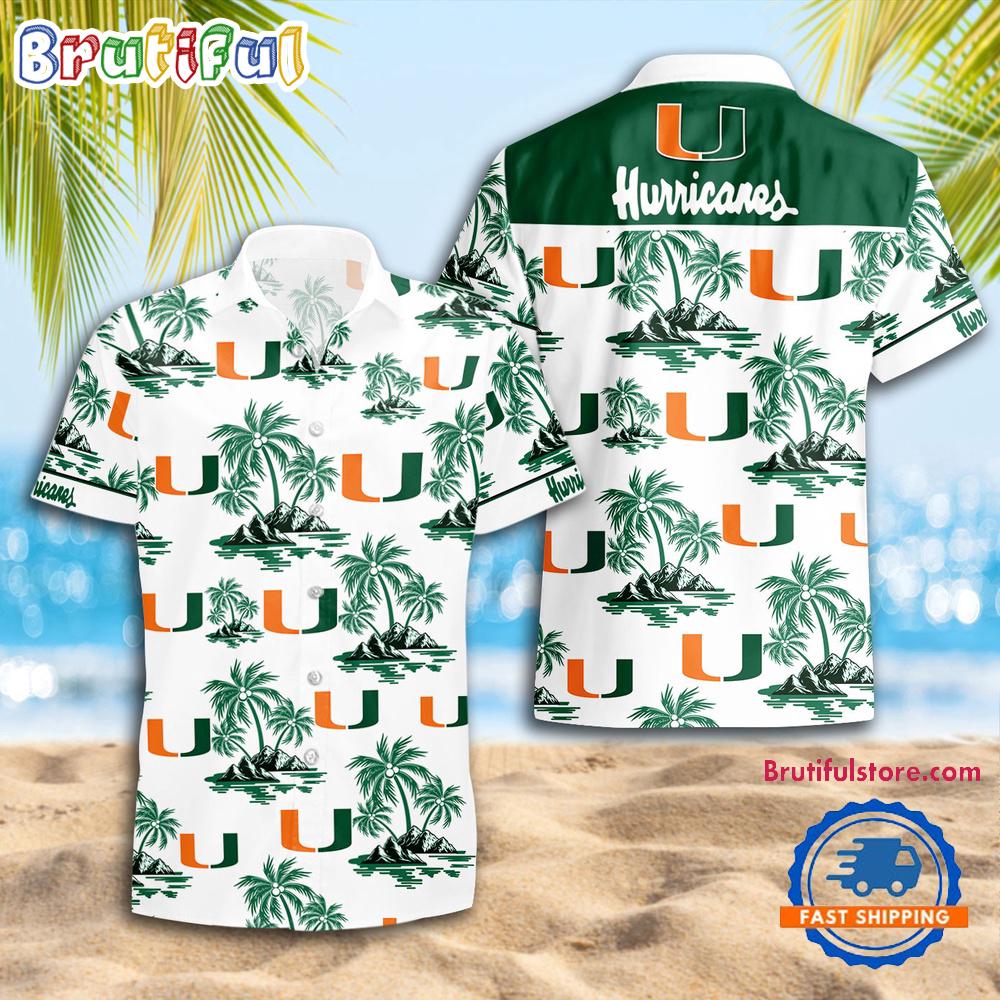 NCAA Miami Hurricanes Sporty Aloha Summer Hawaiian Shirt