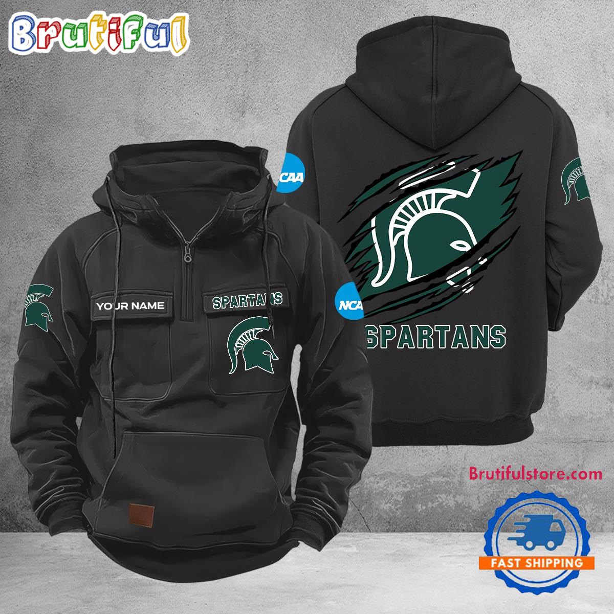 NCAA Michigan State Spartans Sport Team Design Logo Name Cargo Hoodie
