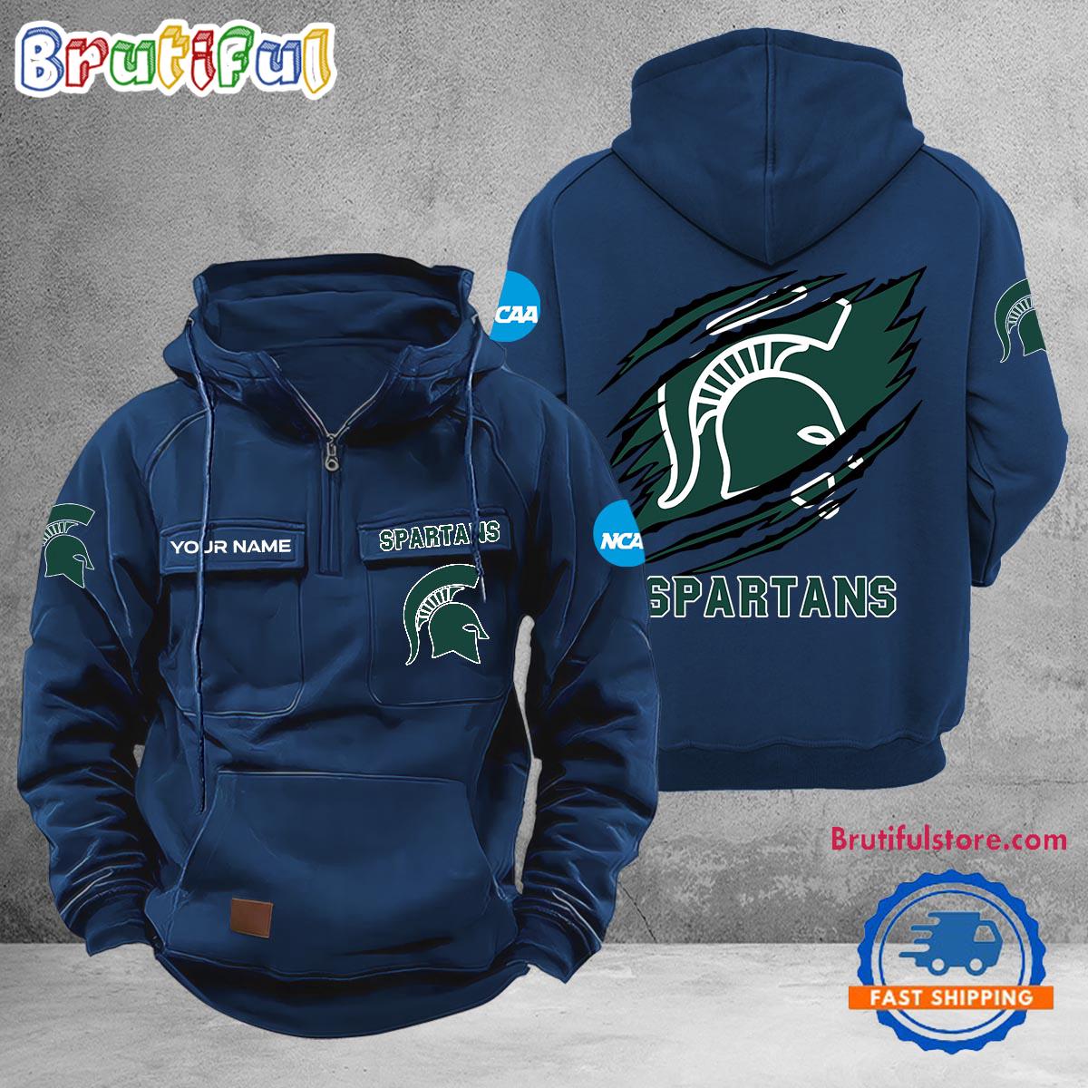 NCAA Michigan State Spartans Sport Team Design Logo Name Cargo Hoodie