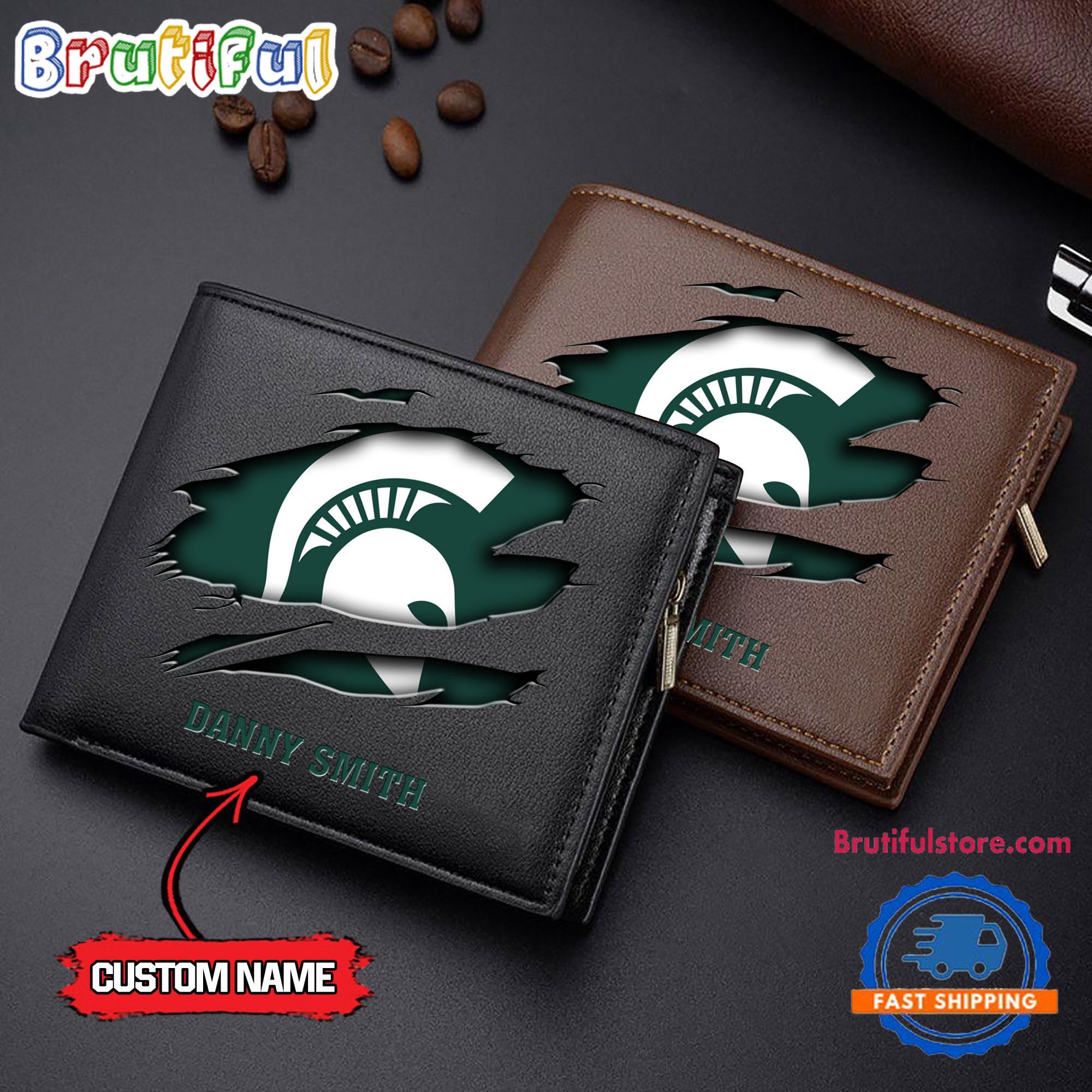 NCAA Michigan State Spartans Sporty Custom Men's Leather Wallet